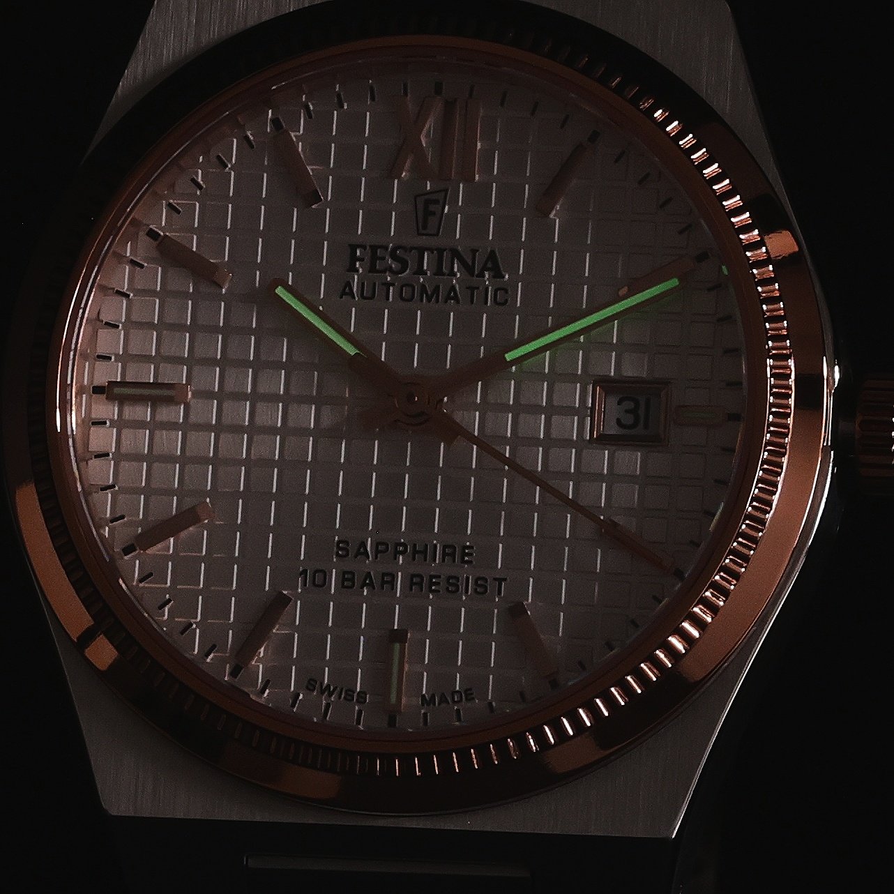 Festina F20030-1 Swiss Made Swiss Made zegarek męski elegancki szafirowe - miniatura 5