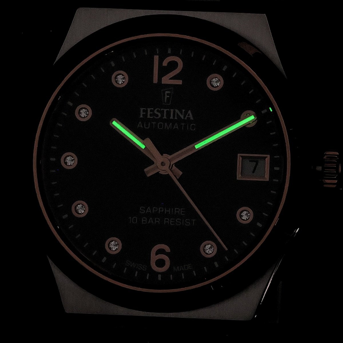 Festina F20031-3 Swiss Made Swiss Made zegarek damski elegancki szafirowe - miniatura 5