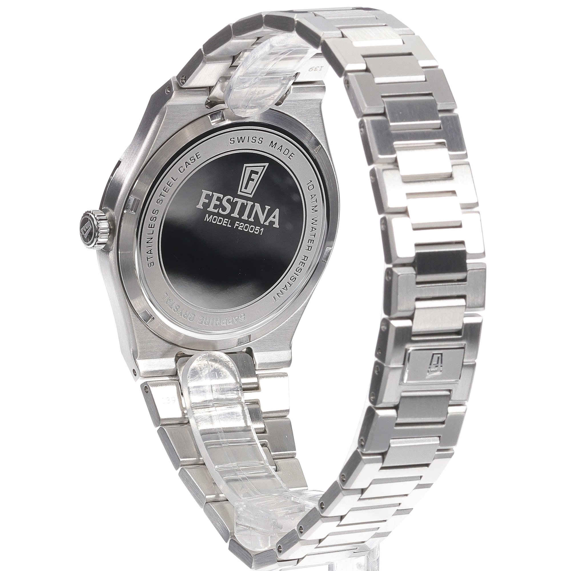 Festina F20051-1 męski zegarek Swiss Made bransoleta - miniatura 4