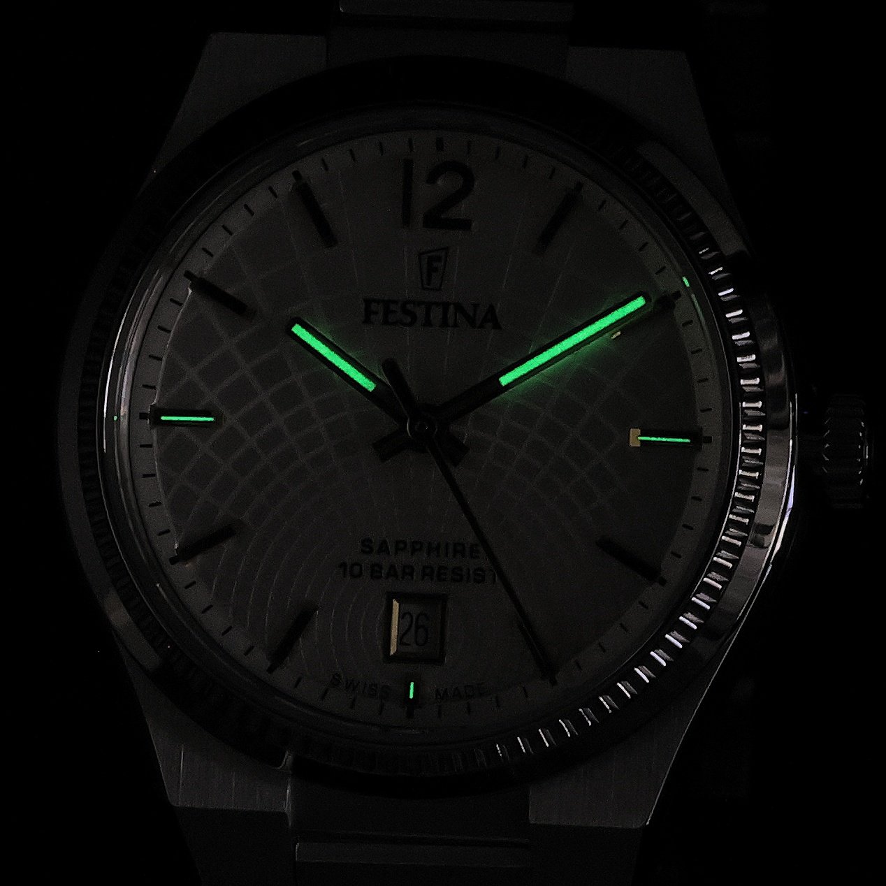 Festina F20052-2 zegarek srebrny klasyczny Swiss Made bransoleta