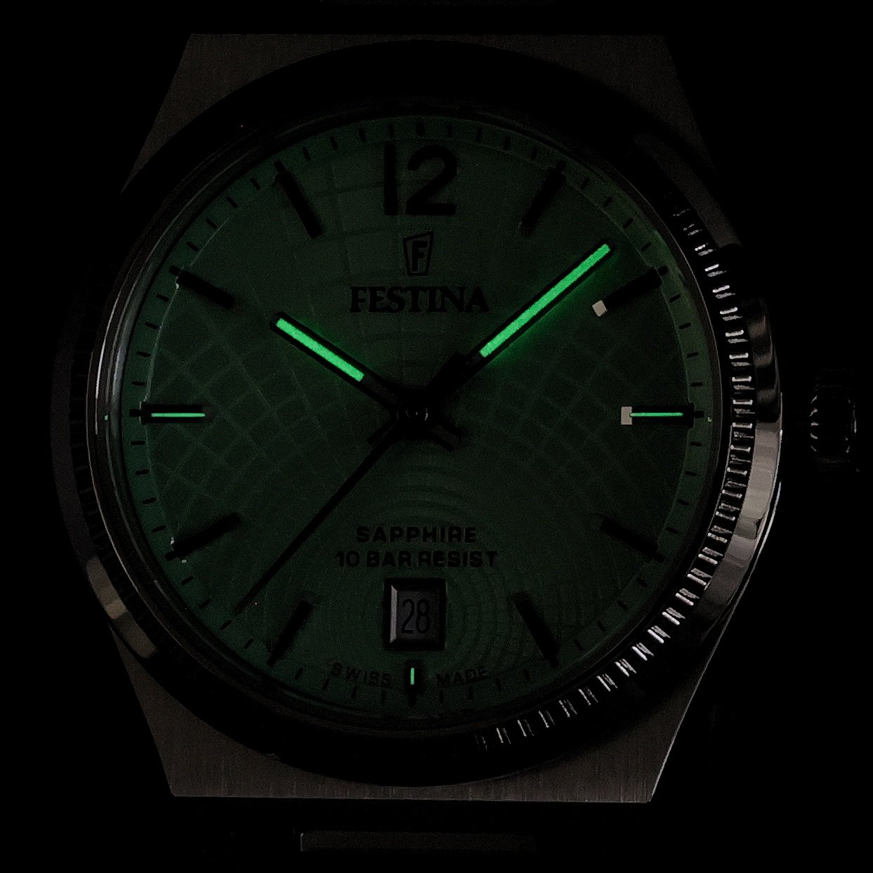 Festina F20052-4 zegarek srebrny klasyczny Swiss Made bransoleta