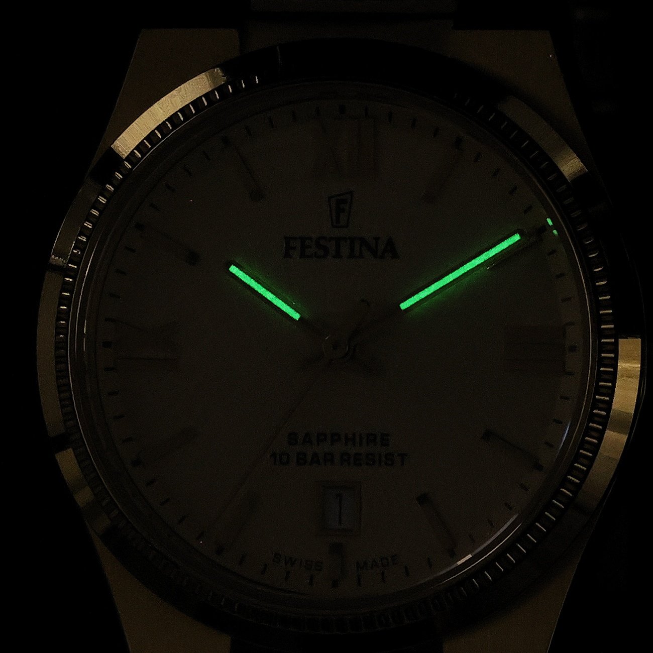 Festina F20057-2 zegarek złoty klasyczny Swiss Made bransoleta - miniatura 5