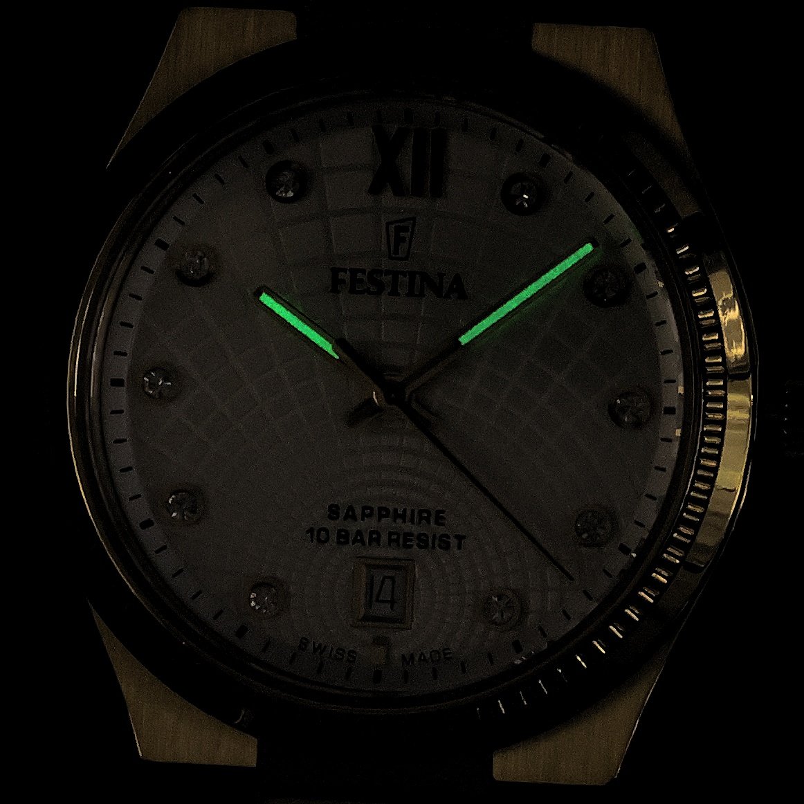Festina F20058-1 zegarek złoty klasyczny Swiss Made bransoleta - miniatura 5
