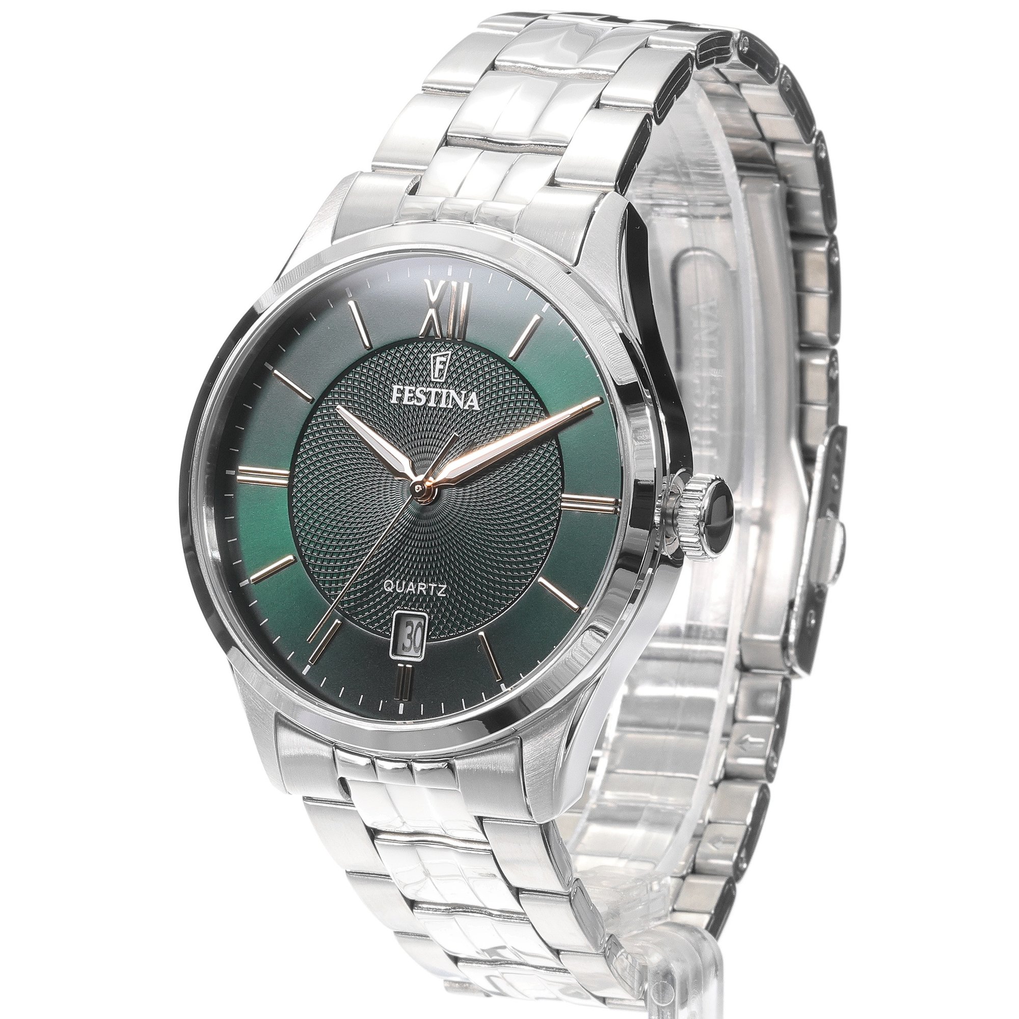 Festina F20425-7 zegarek srebrny klasyczny Classic bransoleta
