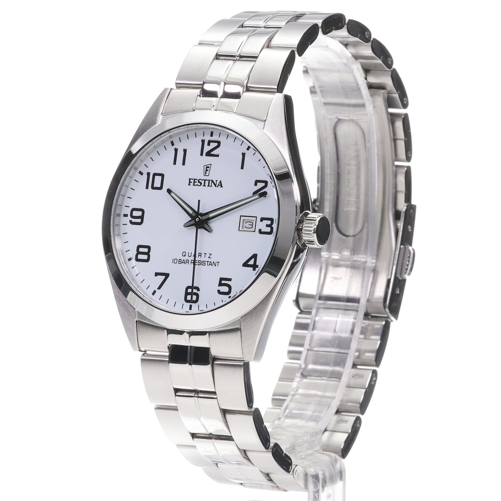Festina F20437-1 zegarek srebrny klasyczny Classic bransoleta