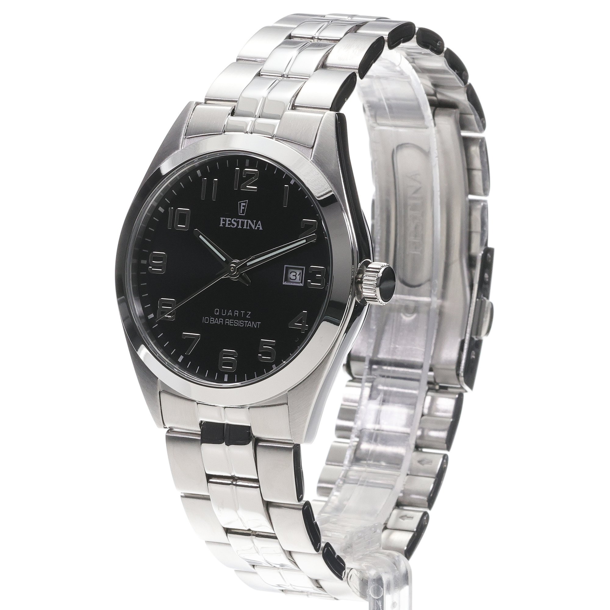 Festina F20437-4 zegarek srebrny klasyczny Classic bransoleta