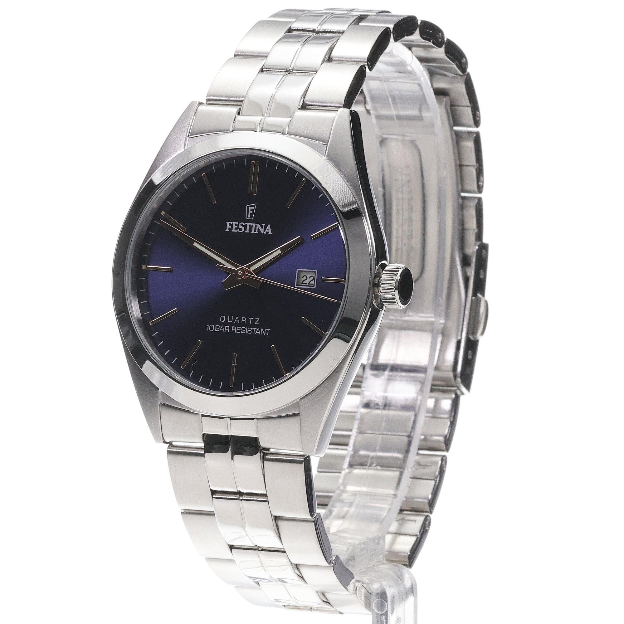 Festina F20437-B zegarek srebrny klasyczny Classic bransoleta - miniatura 2