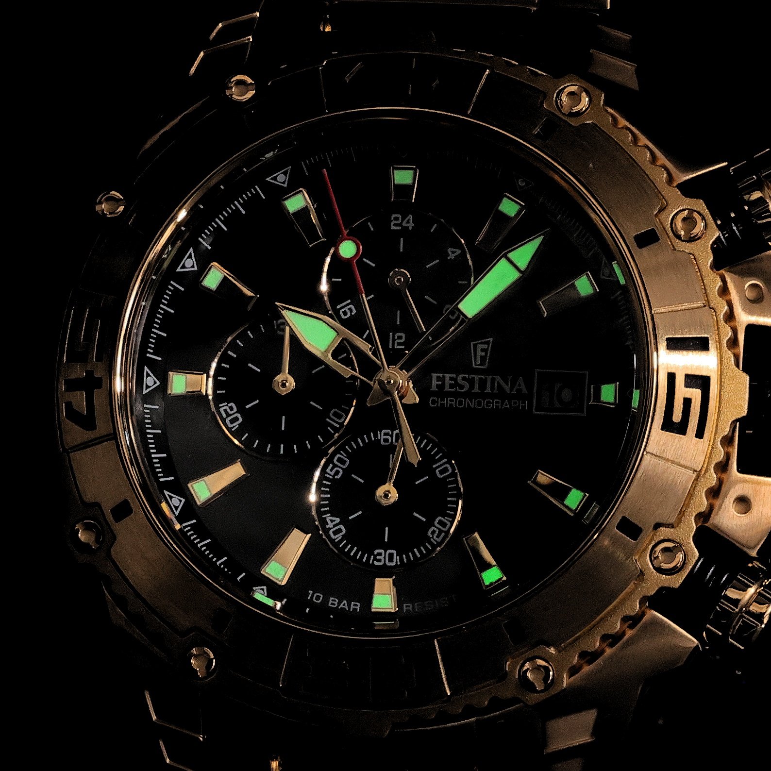 Festina F20492-4 Prestige Chronograph Chronograf sportowy zegarek złoty - miniatura 5