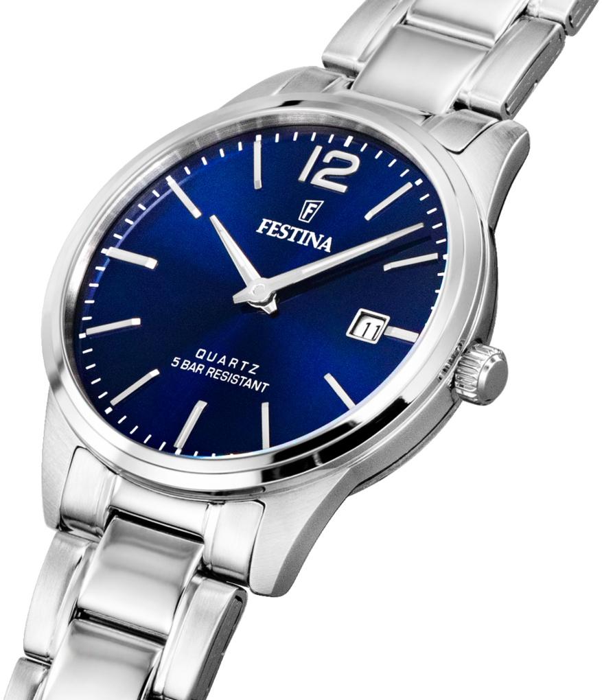 Festina F20509-3 zegarek srebrny klasyczny Classic bransoleta