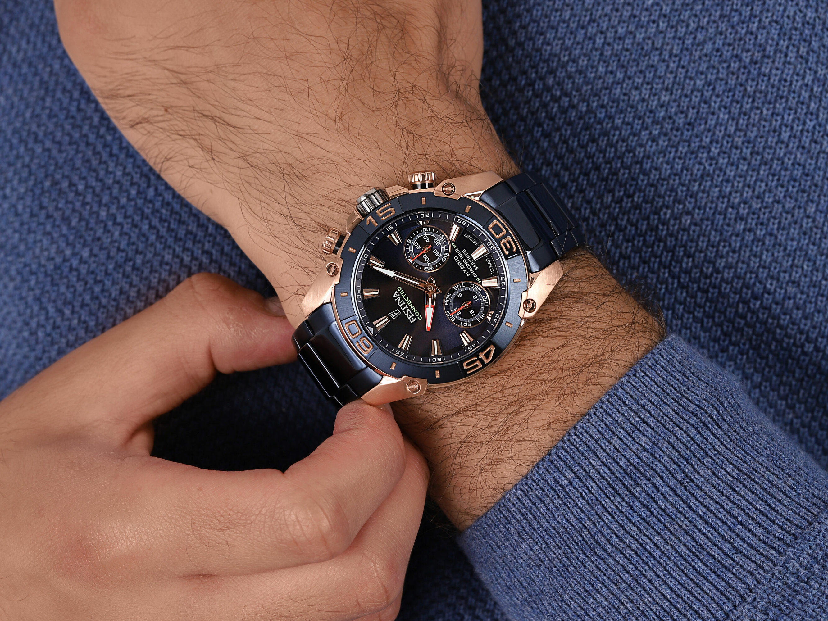Festina F20549-1 CHRONO BIKE HYBRID Connected sportowy smartwatch niebieski - miniatura 8