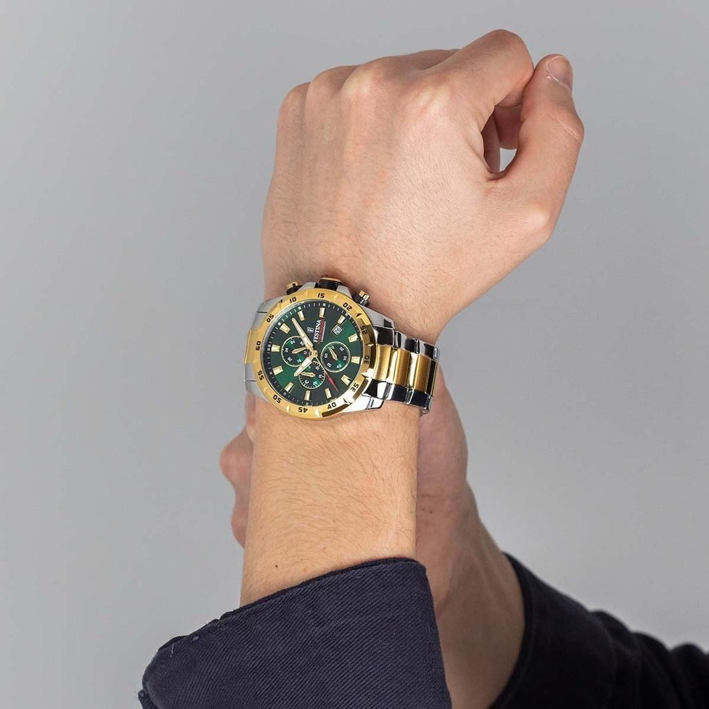 Festina F20562-3 zegarek srebrny sportowy Chronograf bransoleta