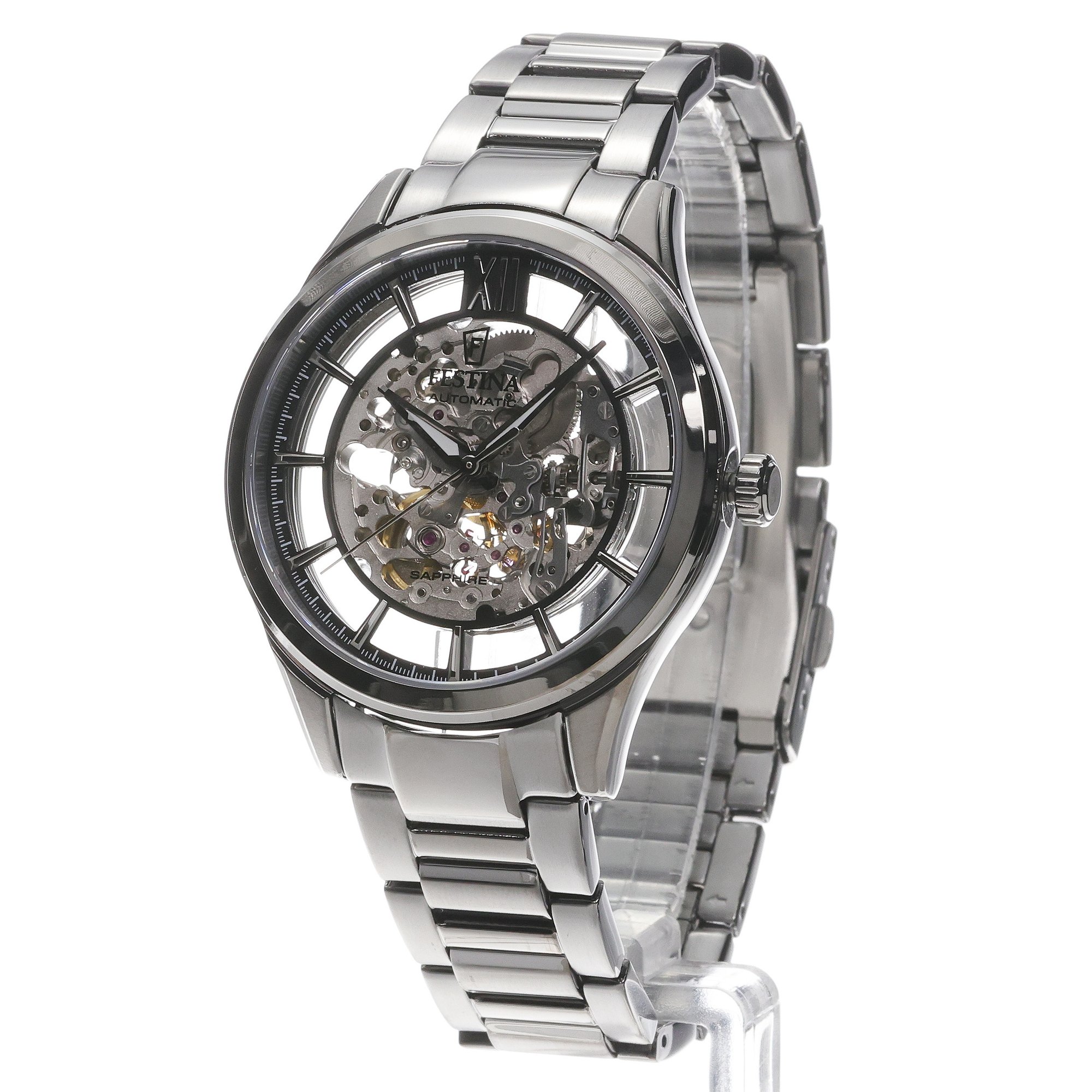 Festina F20632-1 Automatic Automatic Skeleton Sapphire zegarek męski klasyczny szafirowe - miniatura 2