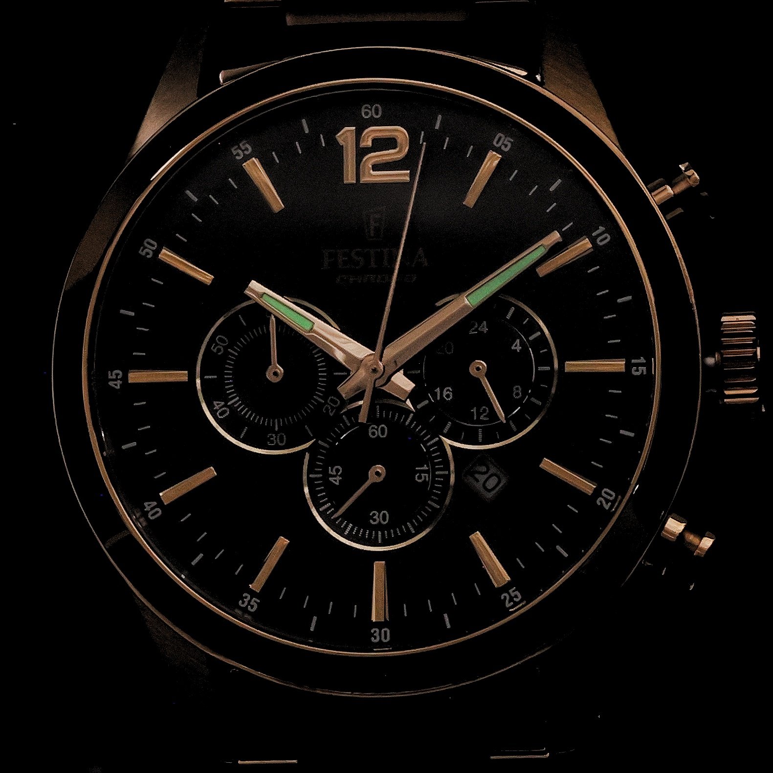 Festina F20633-3 zegarek złoty sportowy Chronograf bransoleta - miniatura 5