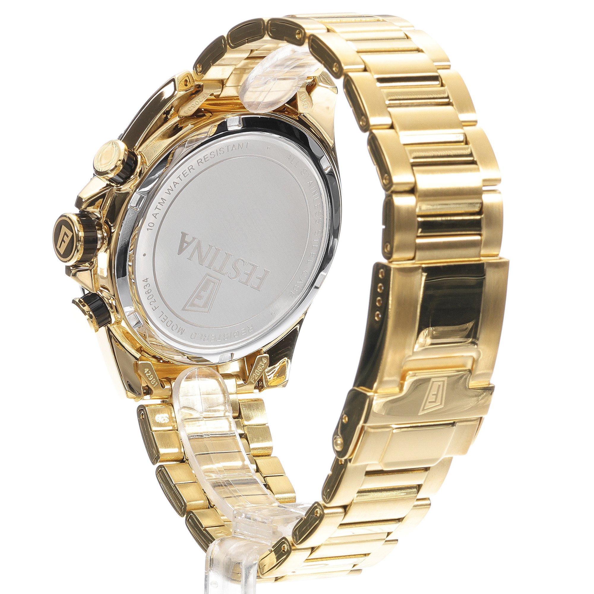 Festina F20634-4 zegarek złoty sportowy Chronograf bransoleta - miniatura 4
