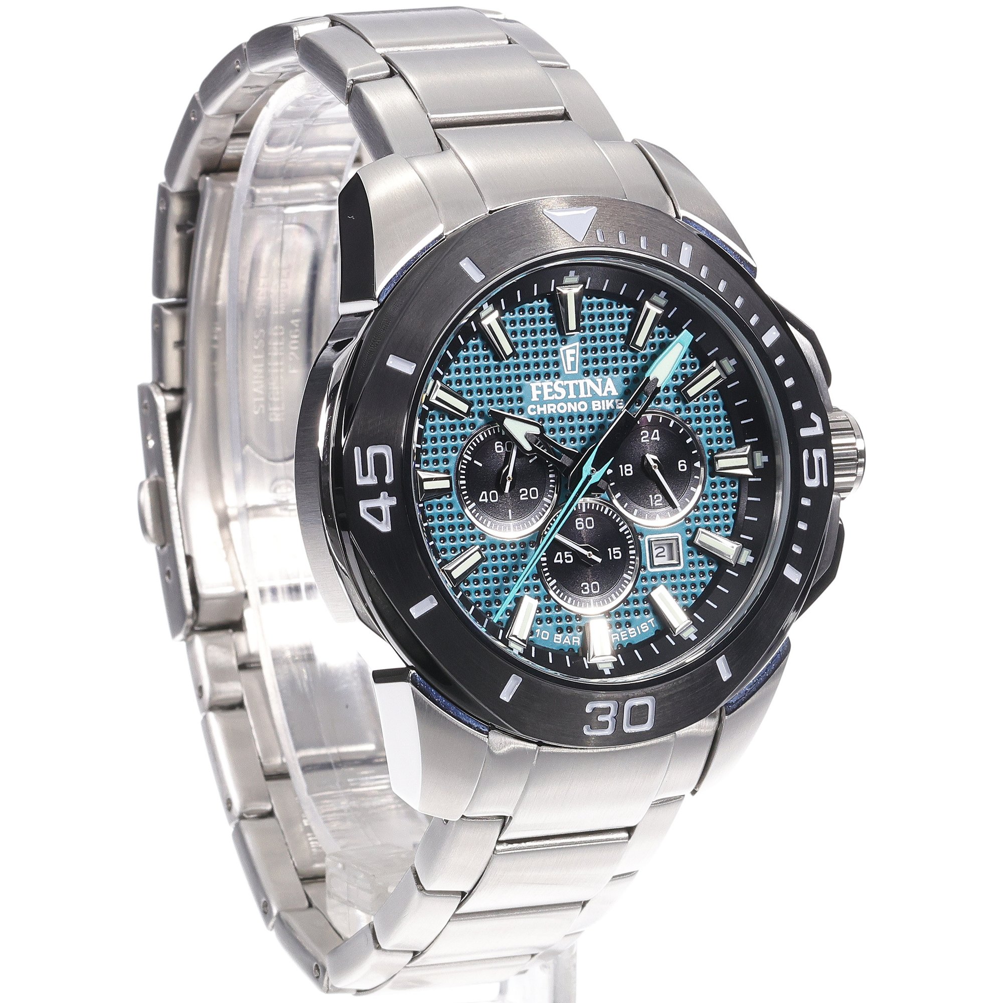 Festina F20641-3 zegarek srebrny sportowy Chrono Bike bransoleta - miniatura 3
