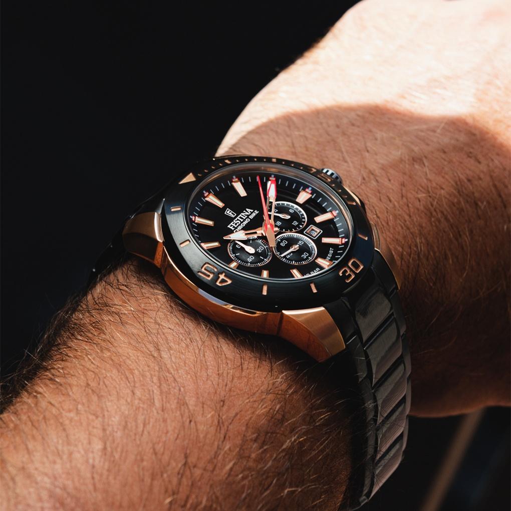 Festina F20645-1 zegarek czarny sportowy Chrono Bike bransoleta - miniatura 5