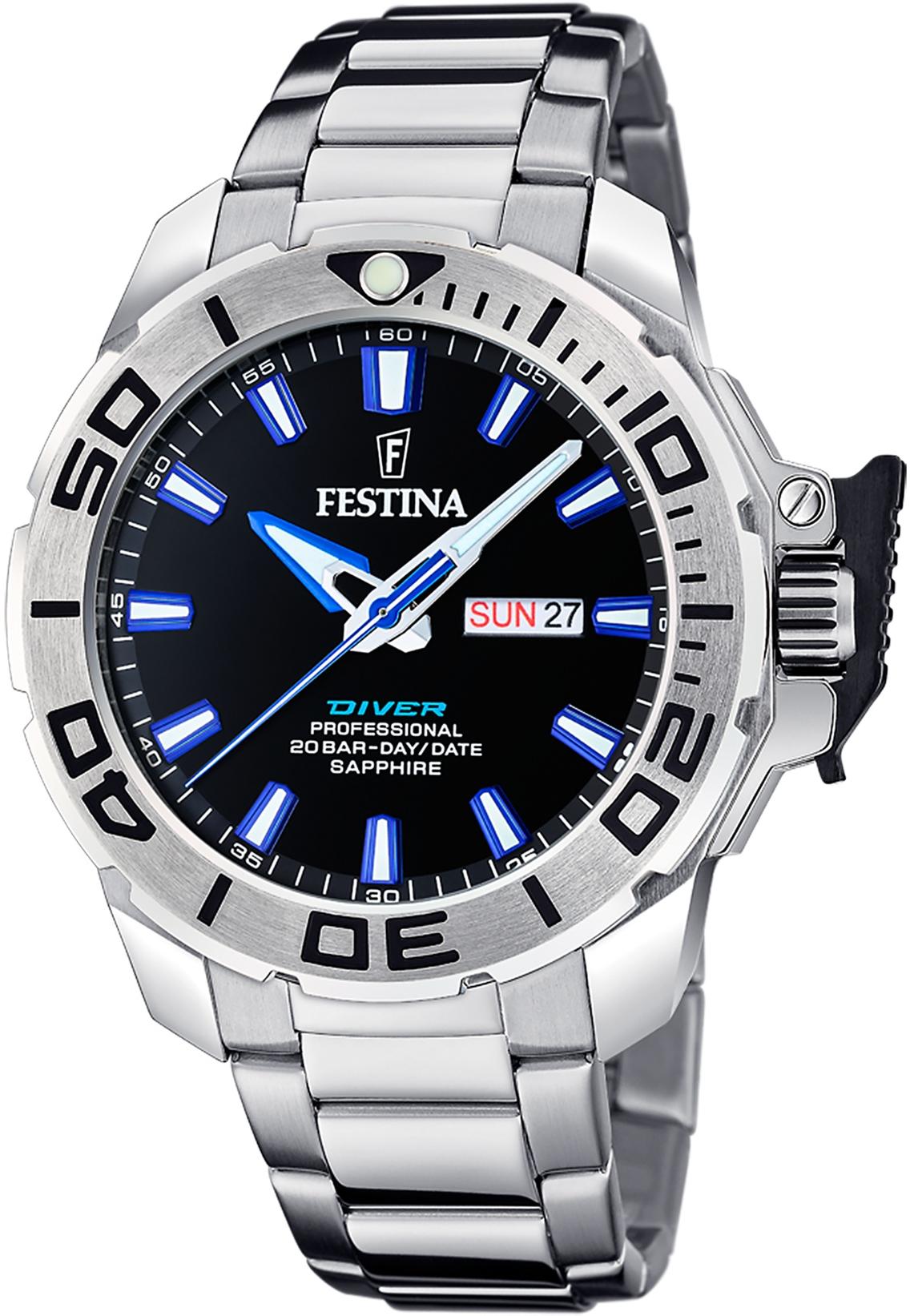Festina F20665-3 męski zegarek Diver bransoleta