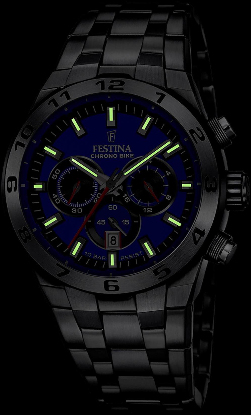 Festina F20670-3 zegarek srebrny sportowy Chrono Bike bransoleta - miniatura 5
