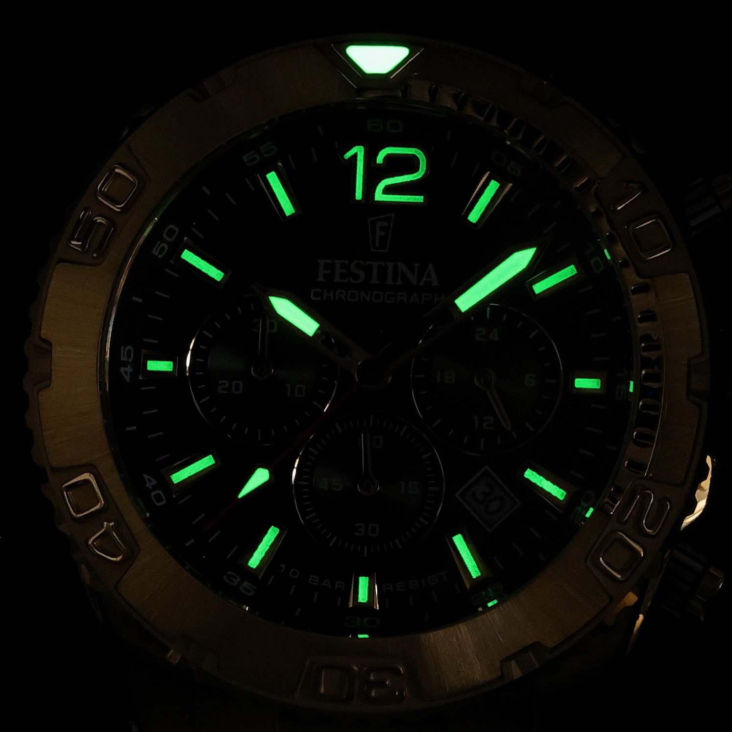 Festina F20684-3 zegarek złoty sportowy Timeless Chronograph bransoleta - miniatura 5