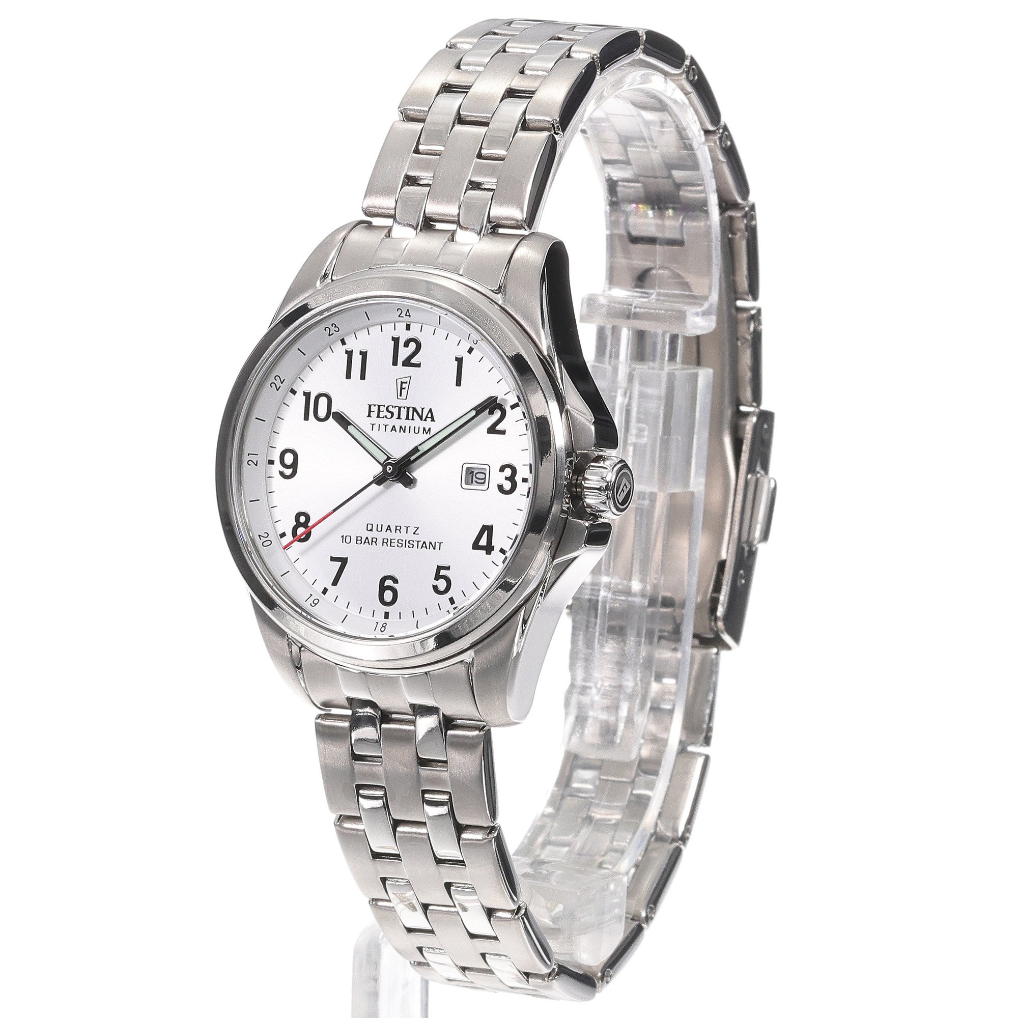 Festina F20697-1 zegarek szary klasyczny Titanium bransoleta