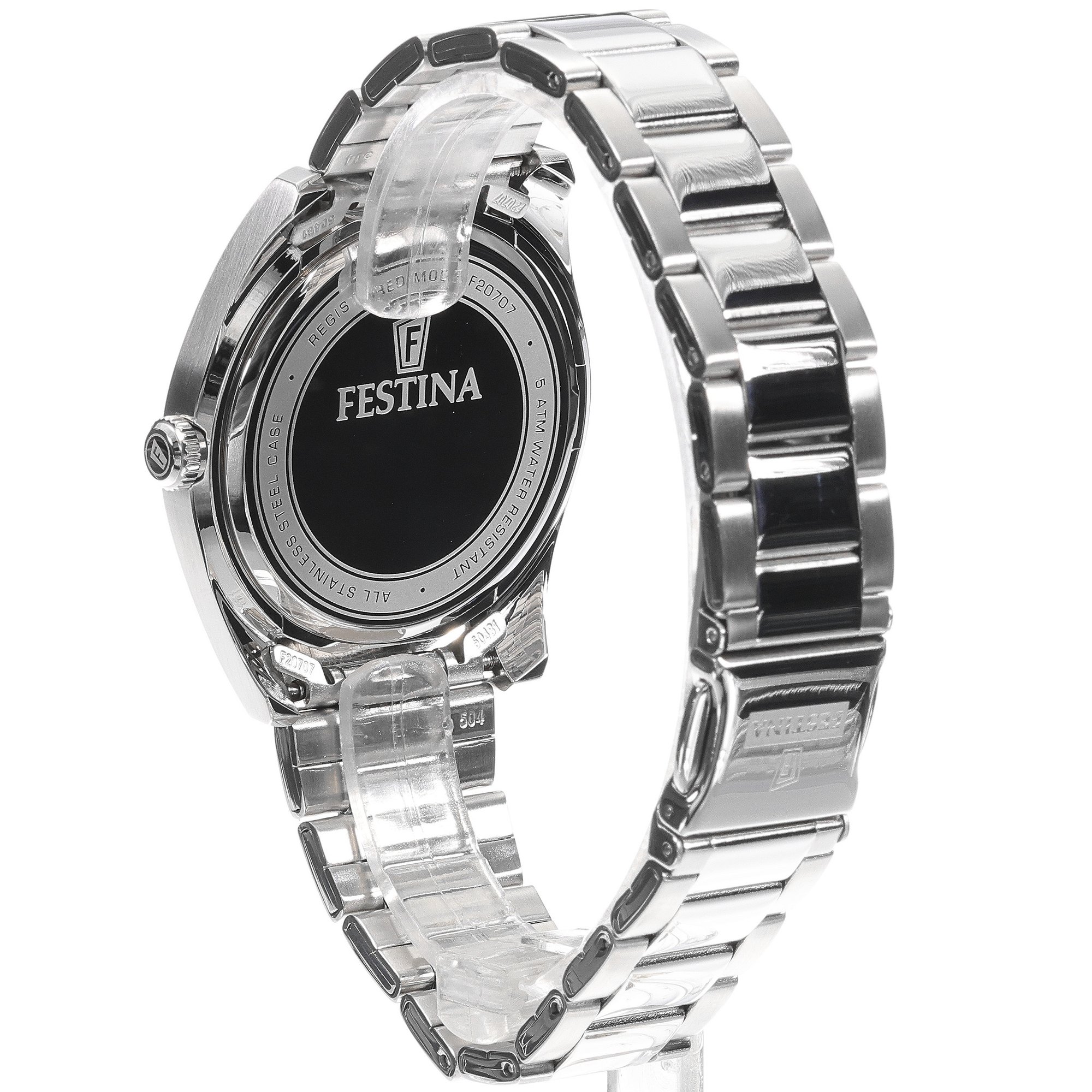 Festina F20707-7 zegarek srebrny klasyczny Classic bransoleta - miniatura 4