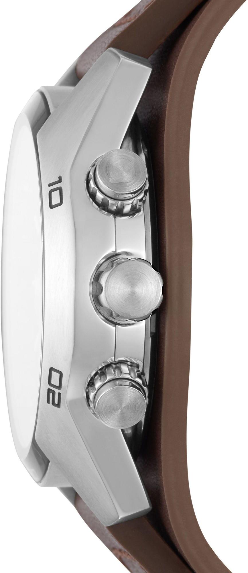 Fossil CH2565 COACHMAN Brown Leather Strap 44mm Sport klasyczny zegarek srebrny - miniatura 7
