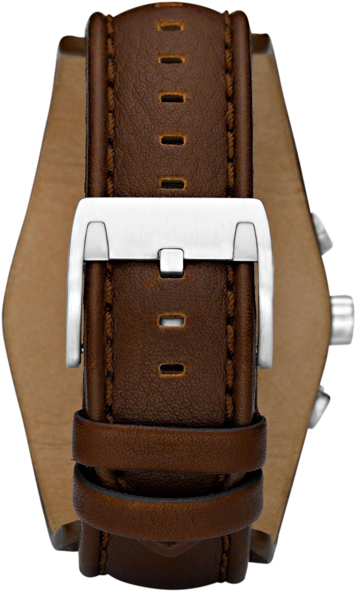 Fossil CH2565 COACHMAN Brown Leather Strap 44mm Sport klasyczny zegarek srebrny - miniatura 8