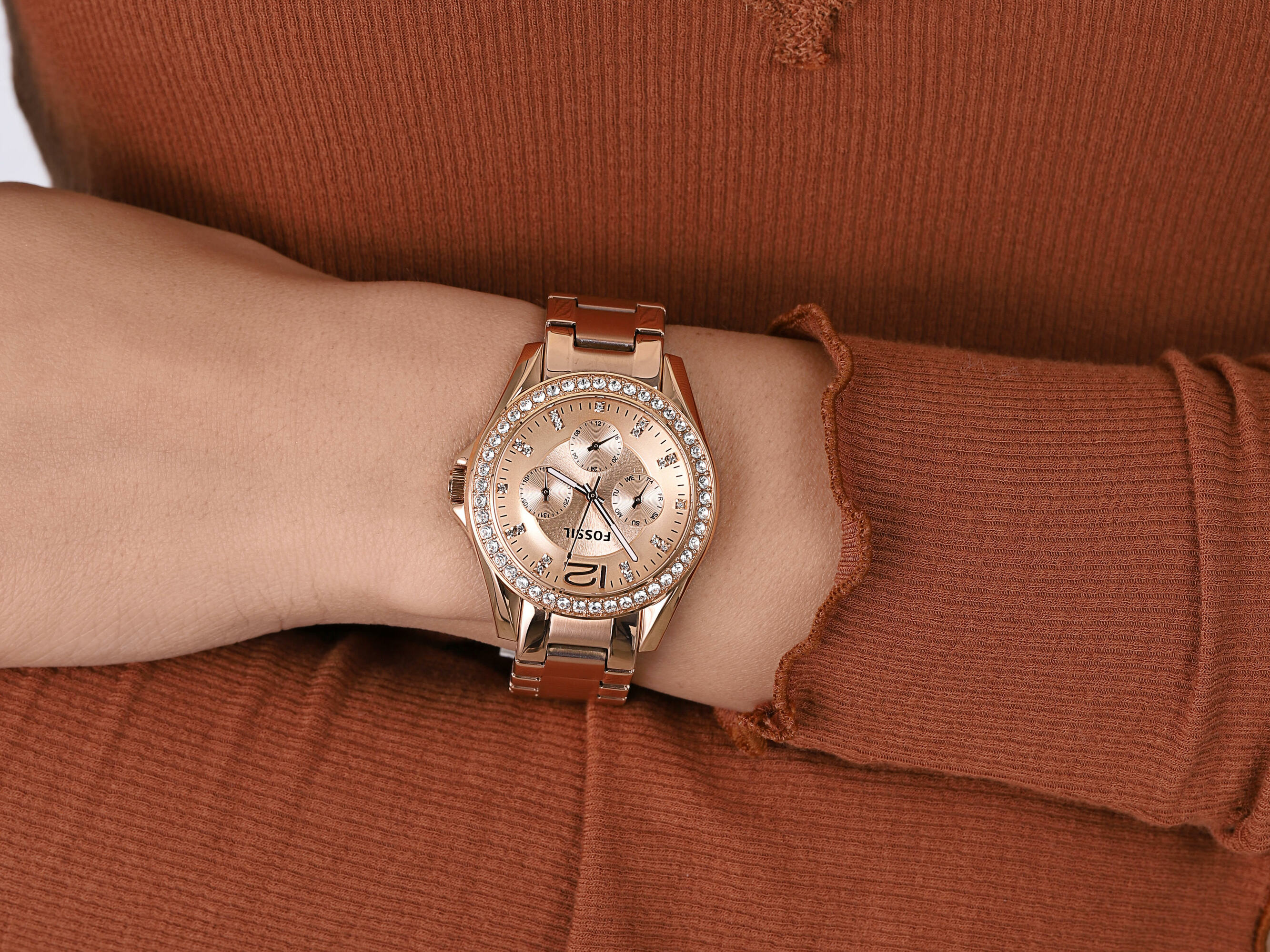 Fossil ES2811 zegarek różowe złoto fashion/modowy Riley bransoleta - miniatura 5