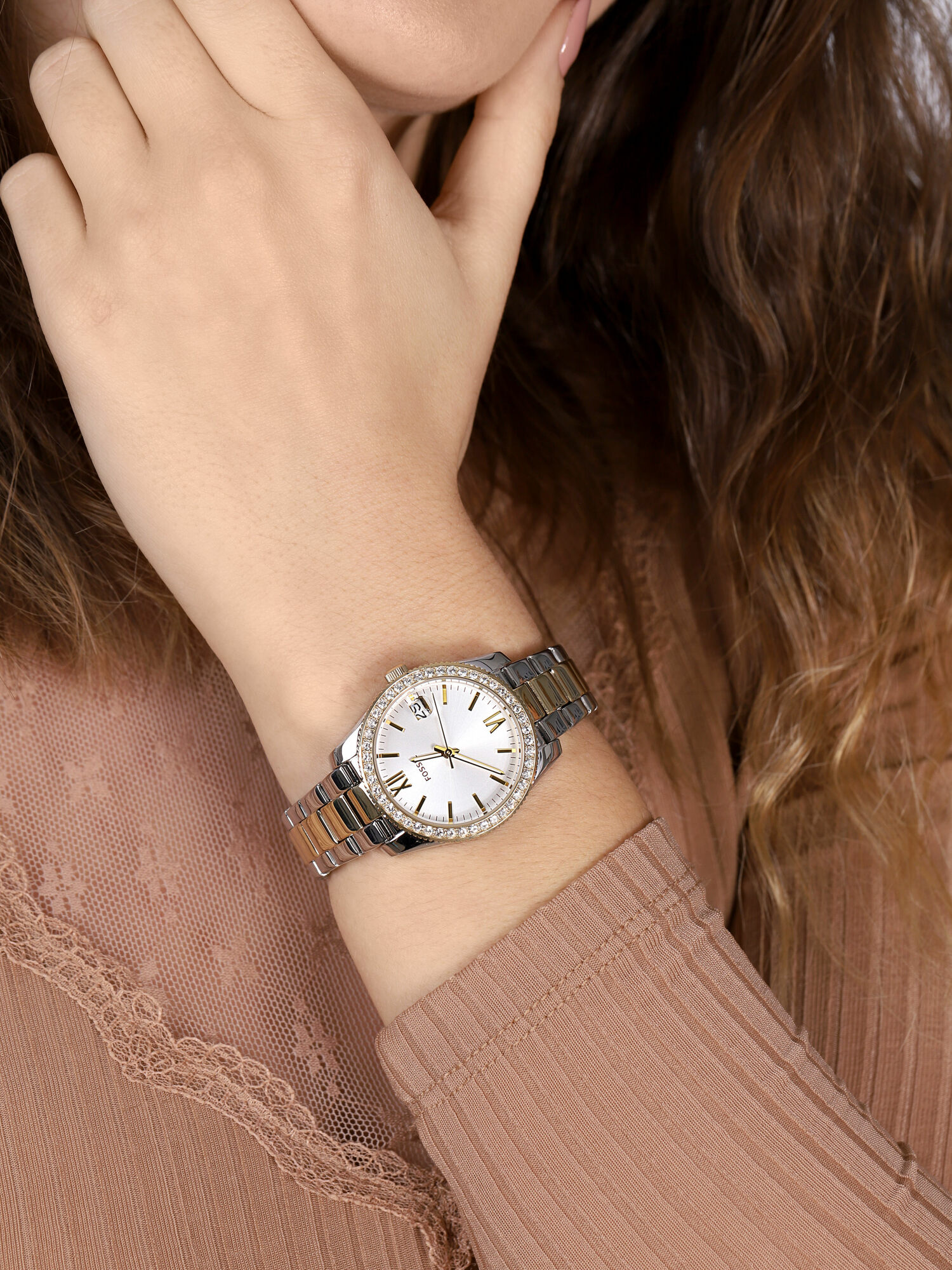 SCARLETTE Bicolor Stainless Steel 32mm Fossil ES4319 - hover