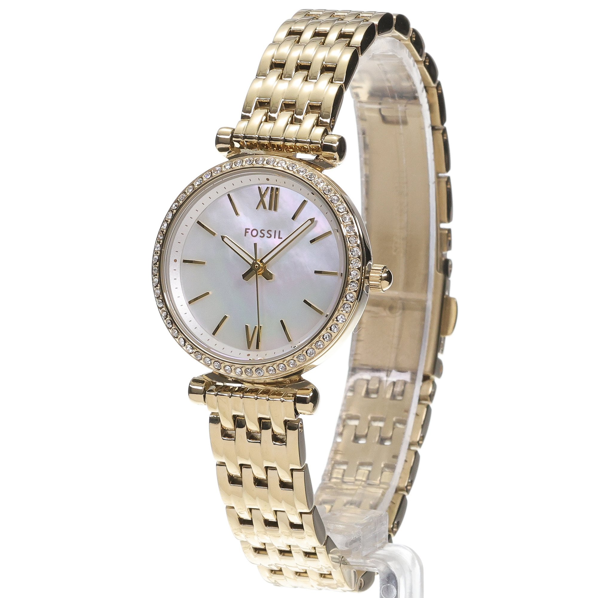 Fossil ES4735 CARLIE MINI Gold Stainless Steel 28mm Carlie klasyczny zegarek złoty - miniatura 2