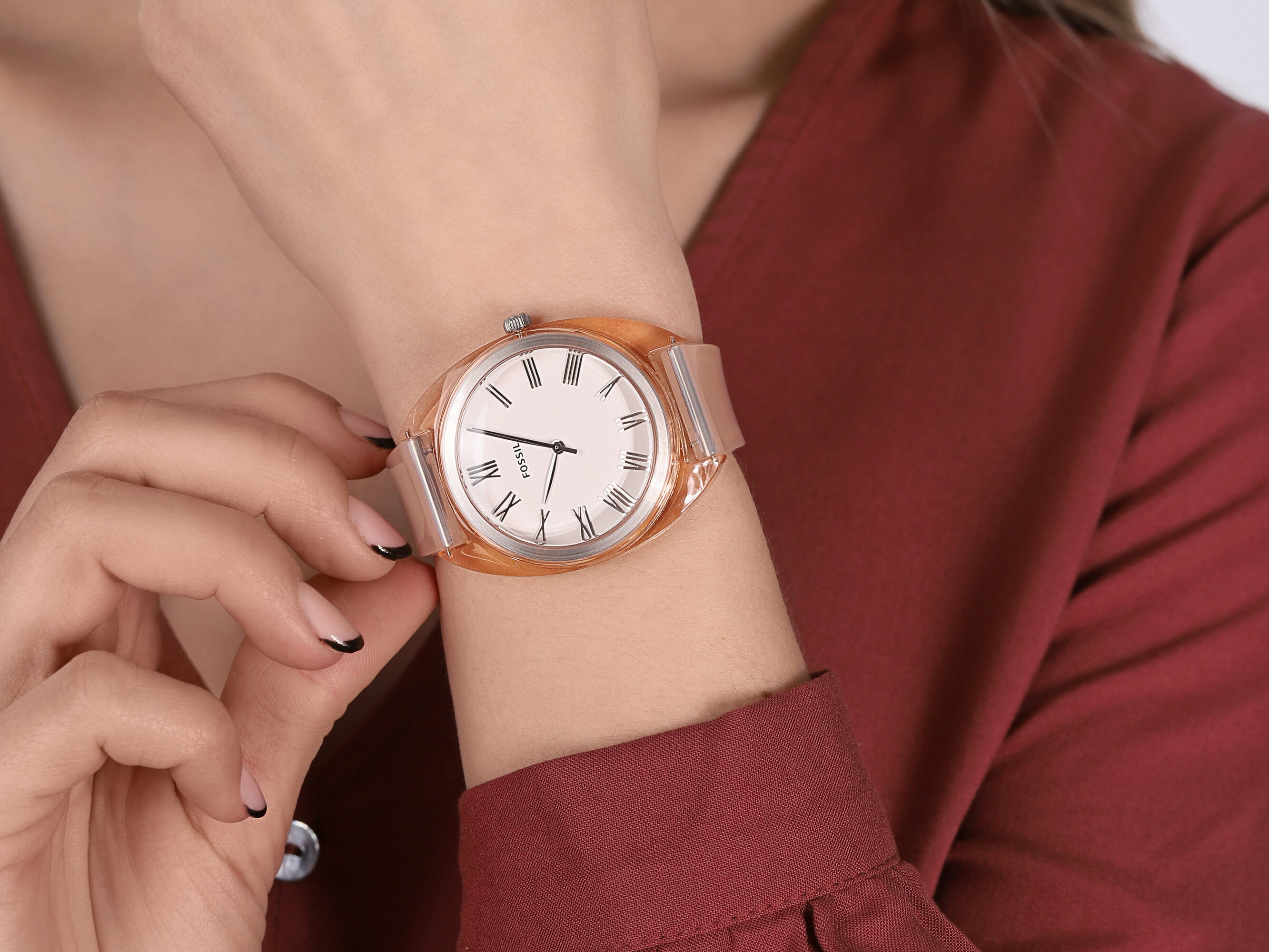 Fossil ES4856 JUDE THREE-HAND PEACH SILICONE zegarek klasyczny Jude - miniatura 2