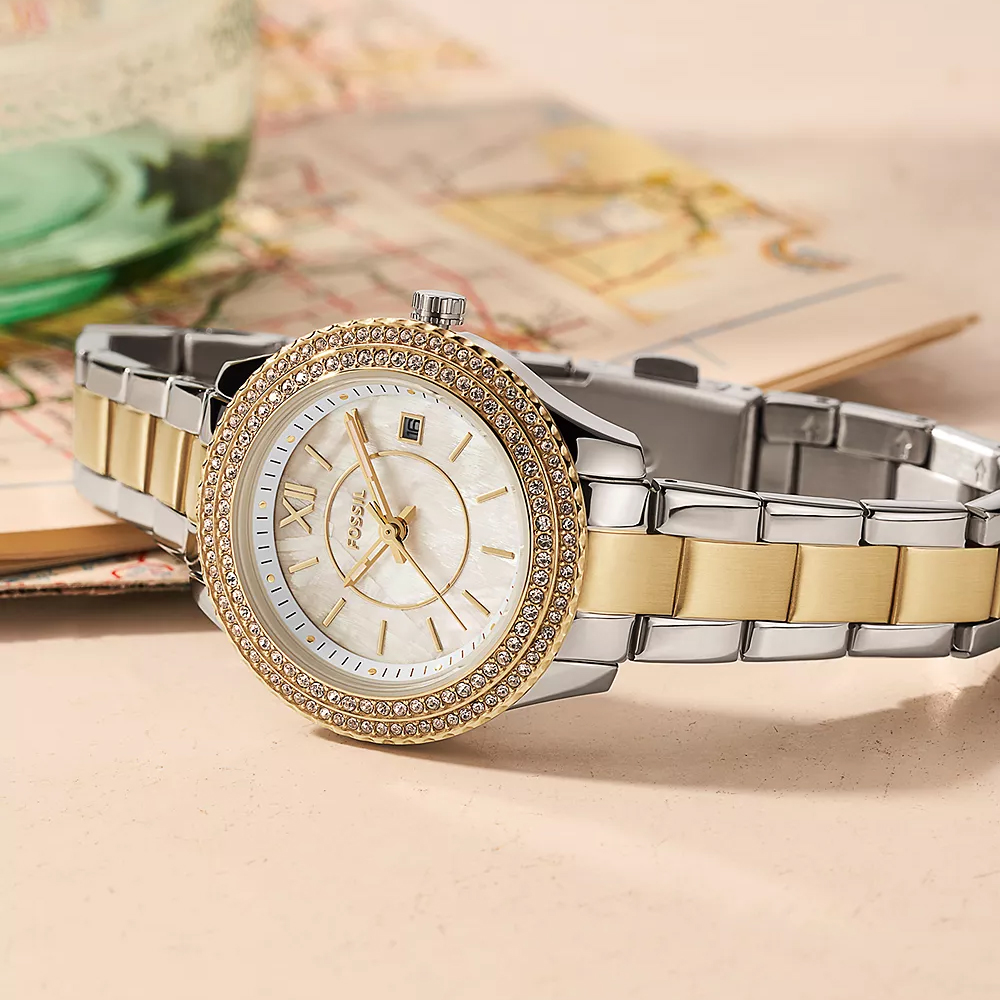 Fossil ES5138 zegarek srebrny klasyczny Stella bransoleta - miniatura 5