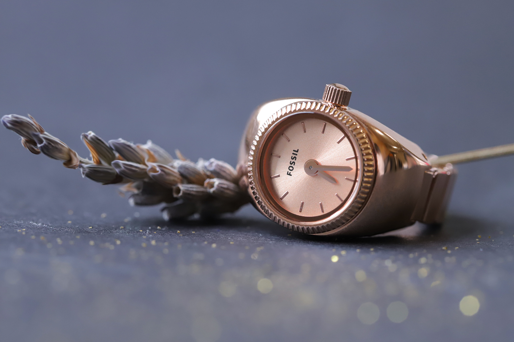 Fossil ES5247 Fossil w formie pierścionka w kolorze różowego złota zegarek damski - miniatura 8