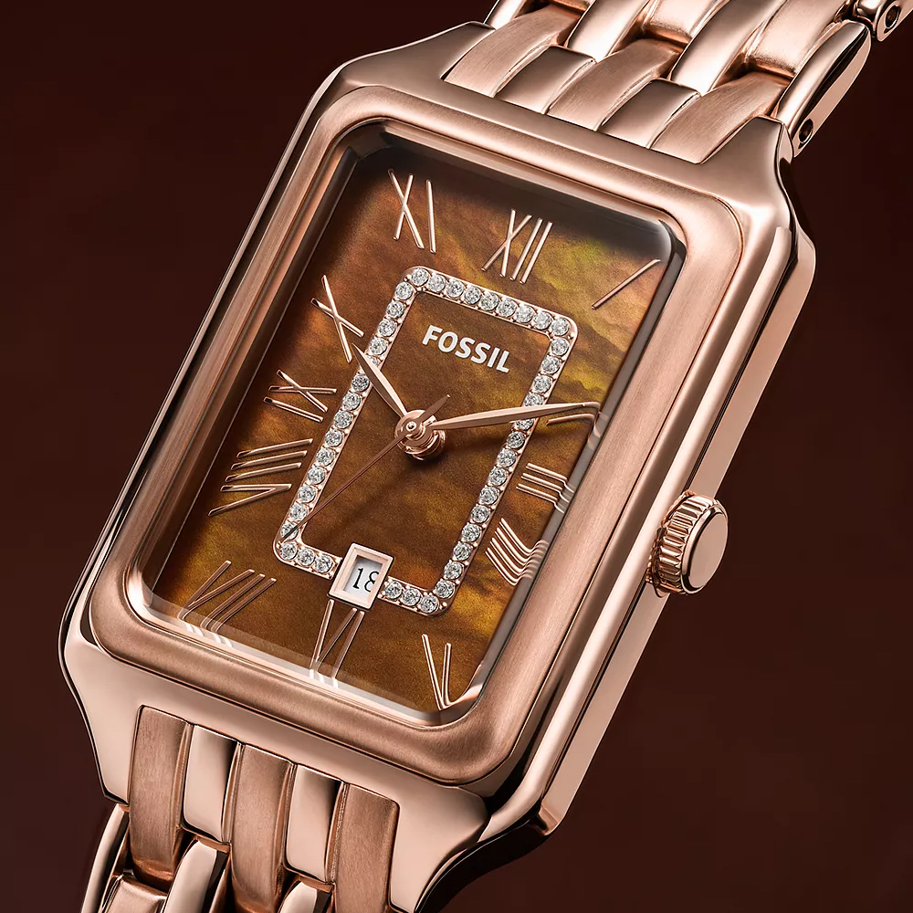 Fossil ES5323 zegarek różowe złoto klasyczny Damskie bransoleta