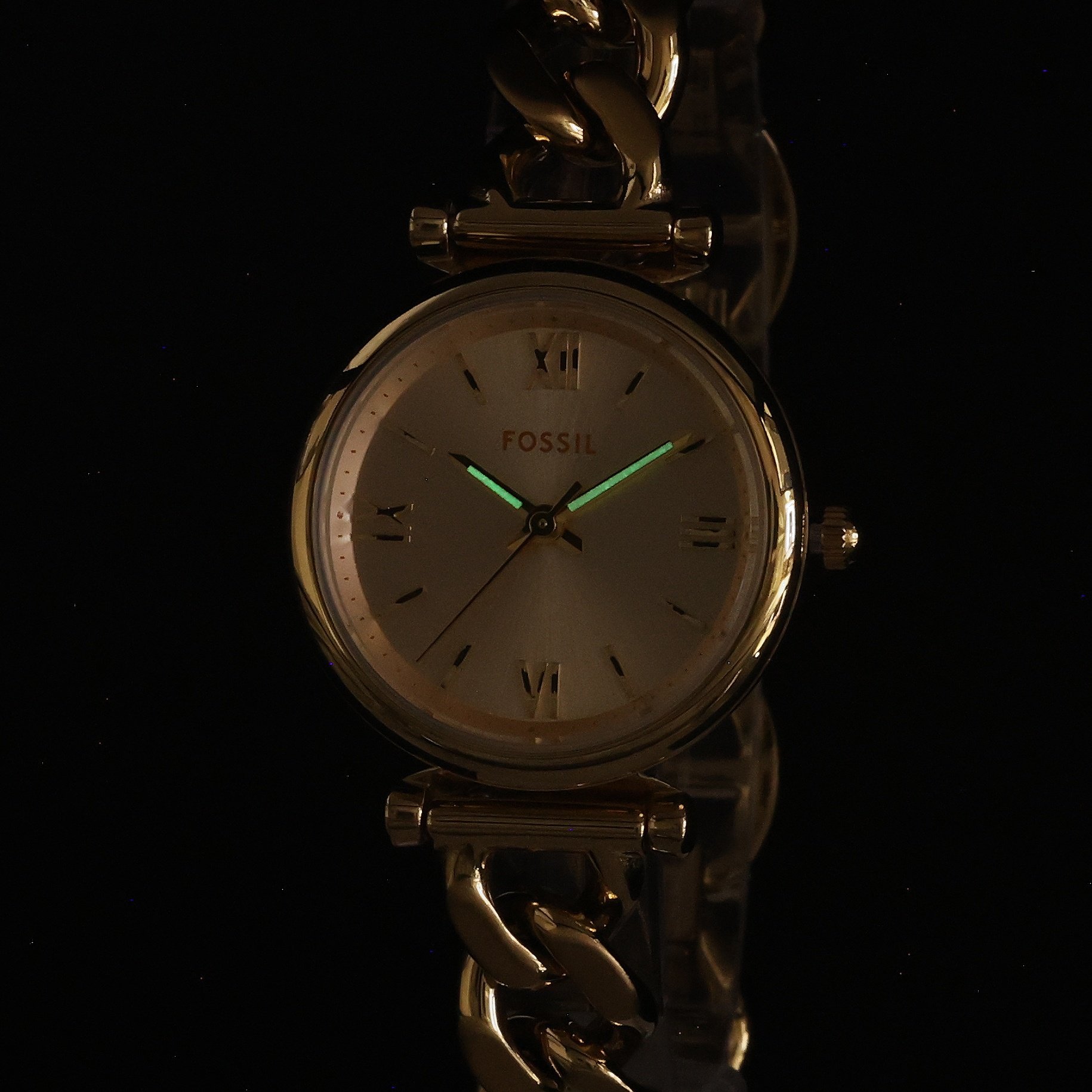 Fossil ES5387SET Gold Stainless Steel Gift Set 28mm Damskie biżuteryjny zegarek złoty
