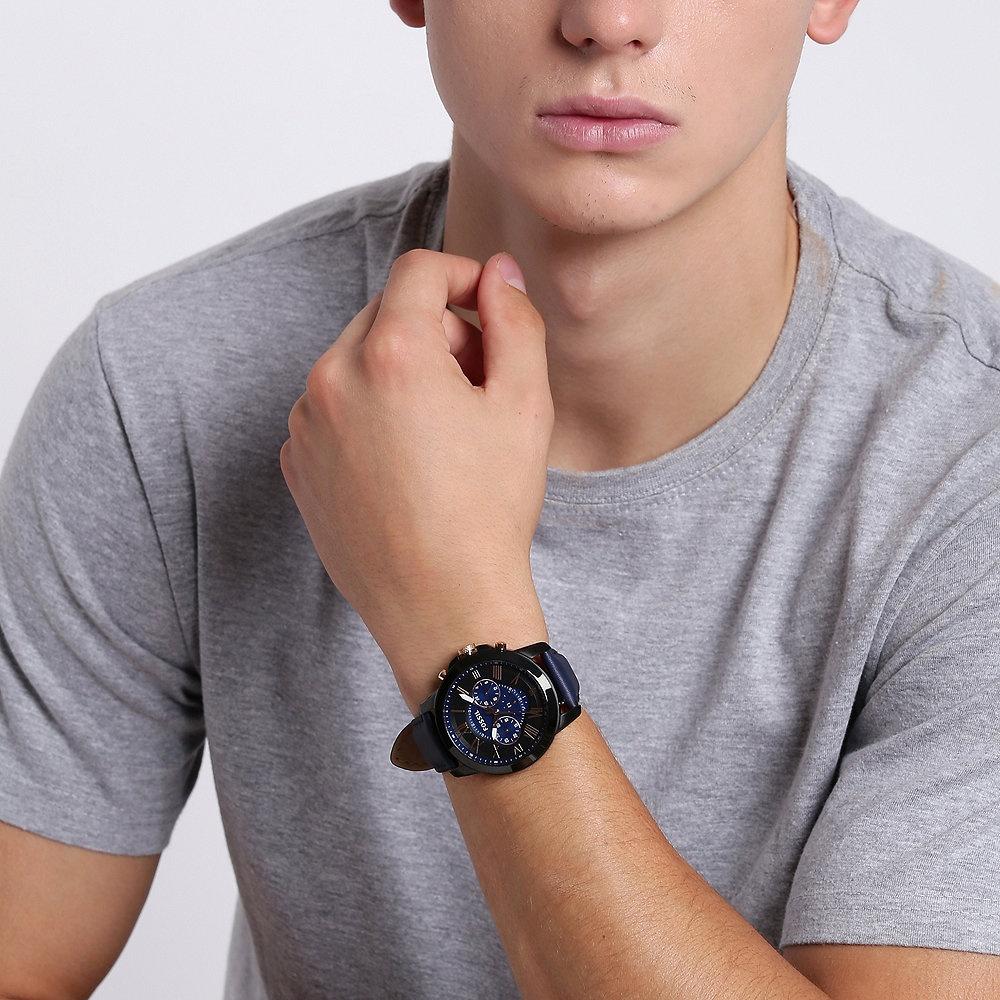 Fossil FS5061 zegarek czarny fashion-modowy Grant pasek - miniatura 5