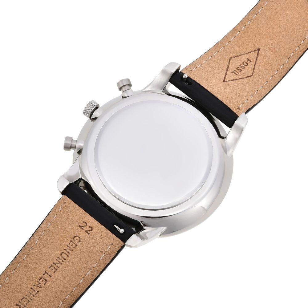 Fossil FS5452 Neutra NEUTRA CHRONO Black Leather Strap 44mm zegarek męski klasyczny mineralne - miniatura 6