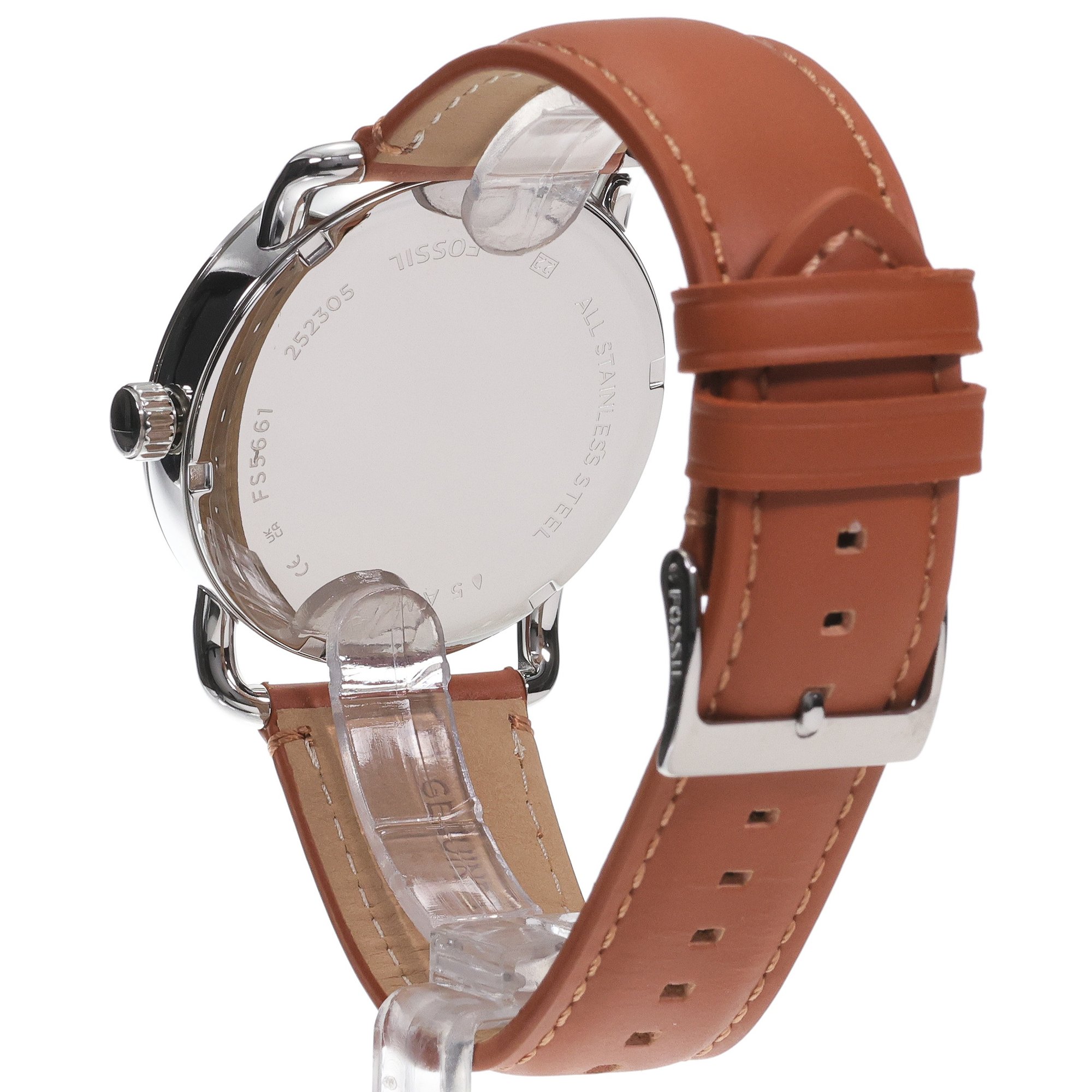 Fossil FS5661 COPELAND THREE-HAND Brown Leather Strap 42mm Copeland klasyczny zegarek srebrny - miniatura 4