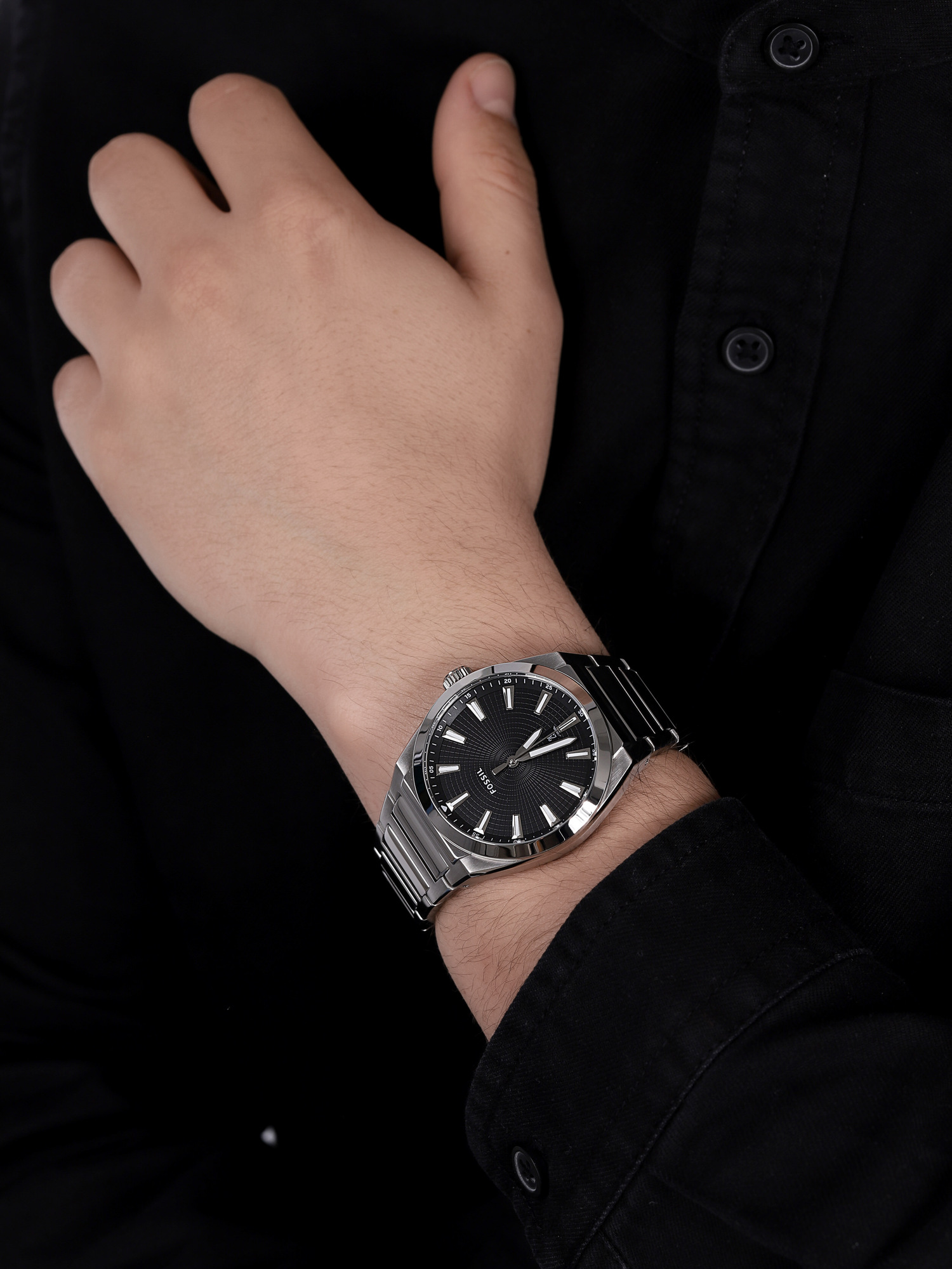 EVERETT 3H Stainless Steel 42mm Fossil FS5821 - hover