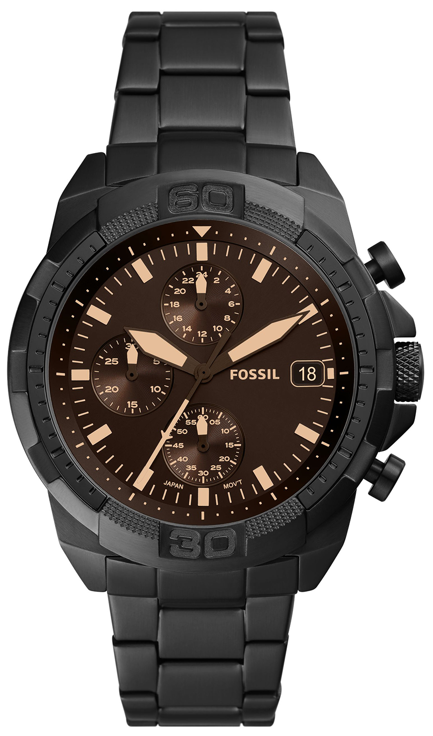 Bronson Chronograph Black Stainless Steel 43mm Fossil FS5851 