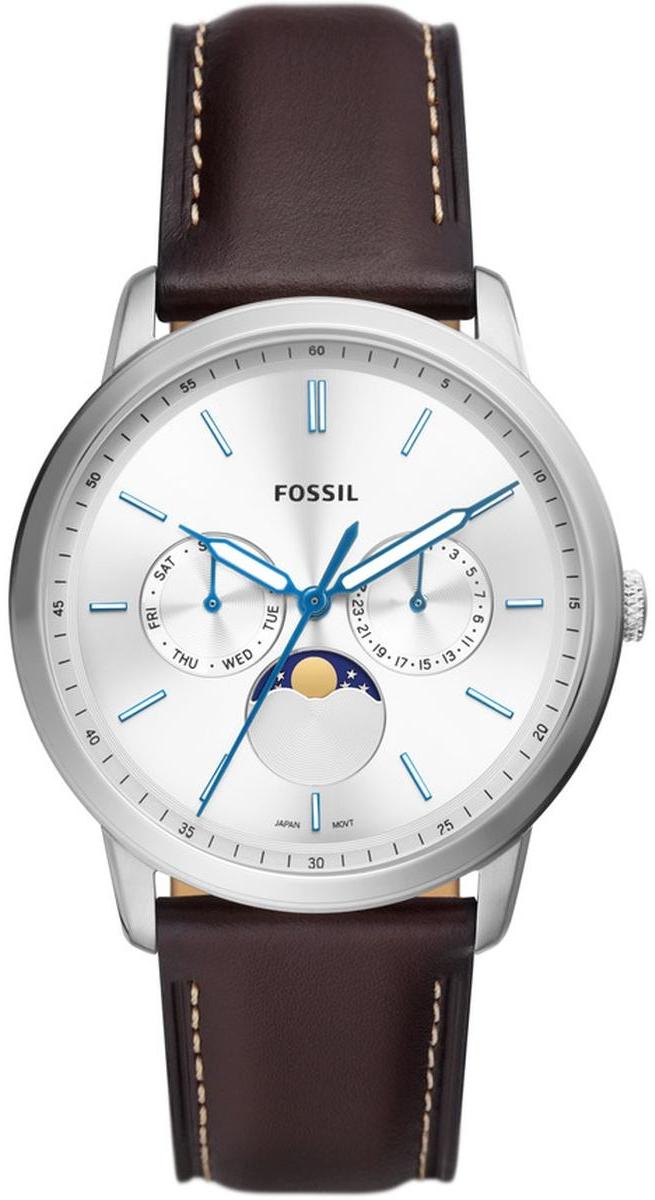 NEUTRA MINIMALIST Moonphase Brown Leather Strap 42mm Fossil FS5905 