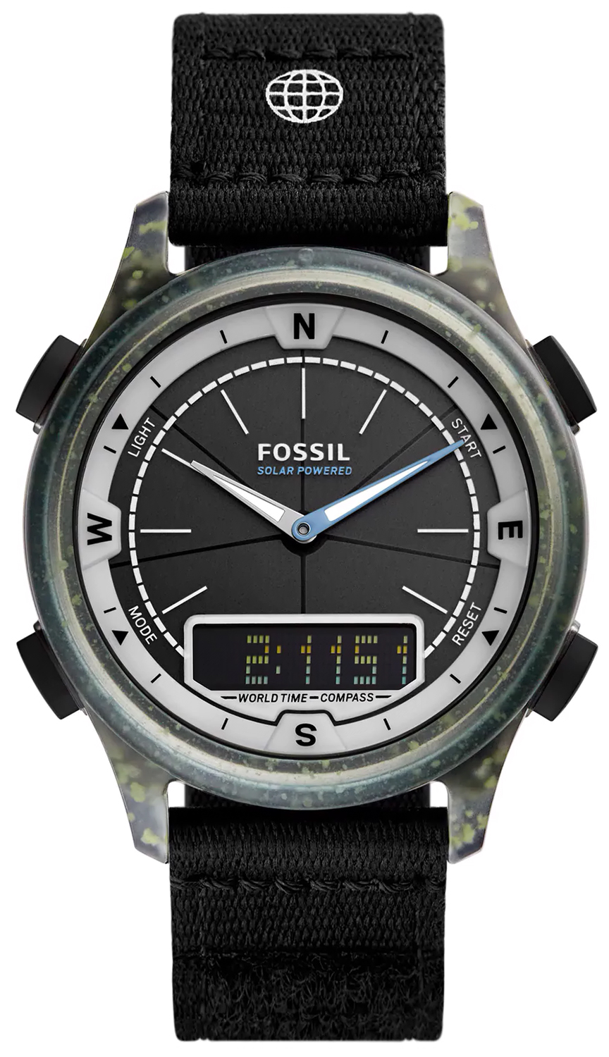 SOLAR Black rPET Strap 42mm Fossil FS5913 