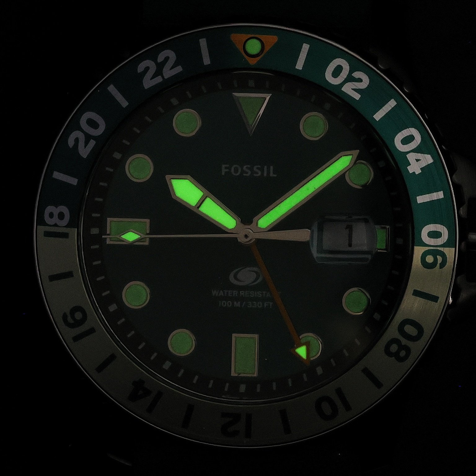 Fossil FS5992 BLUE GMT Silicone Strap 46mm Męskie fashion-modowy zegarek srebrny - miniatura 5