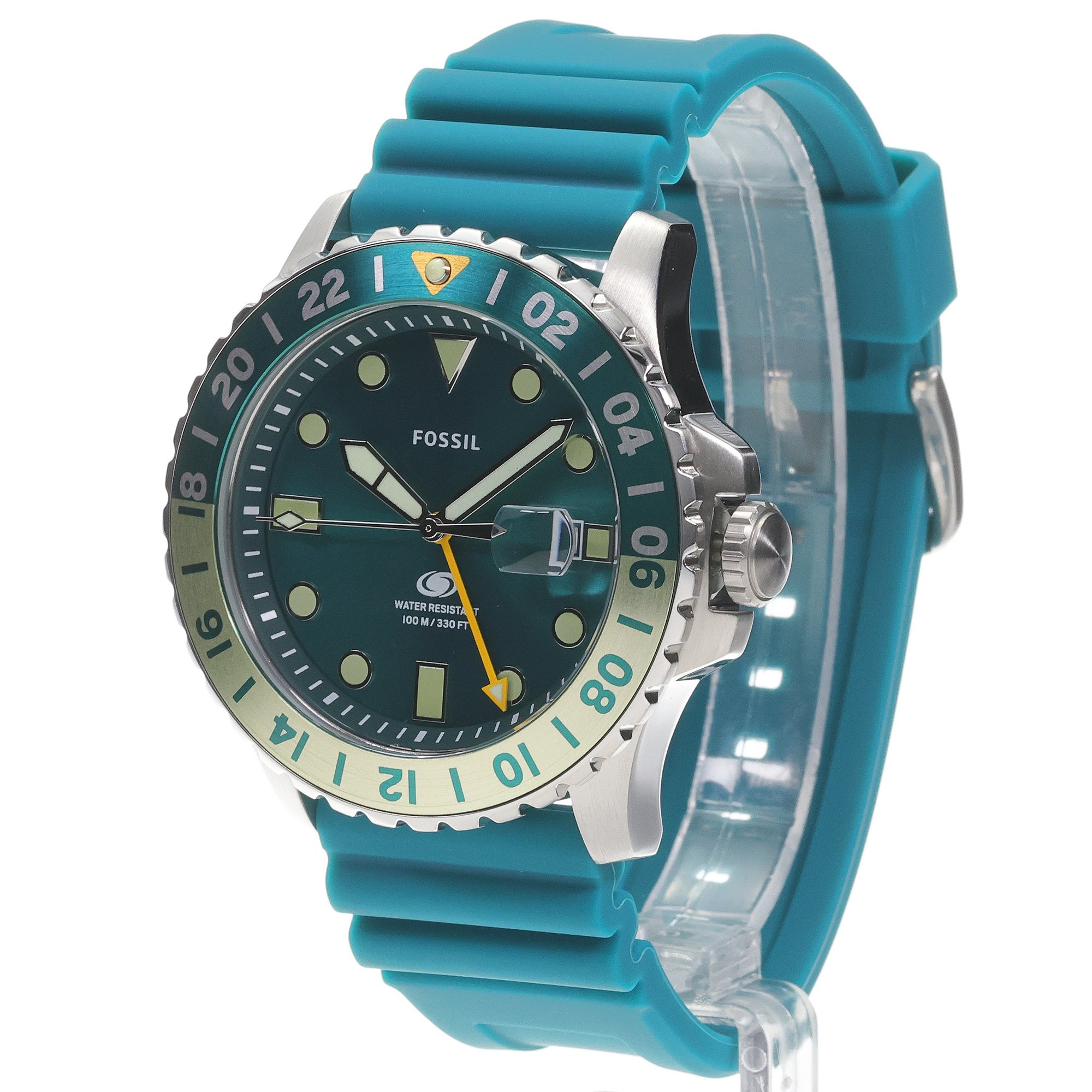 Fossil FS5992 Męskie BLUE GMT Silicone Strap 46mm zegarek męski fashion-modowy mineralne - miniatura 2