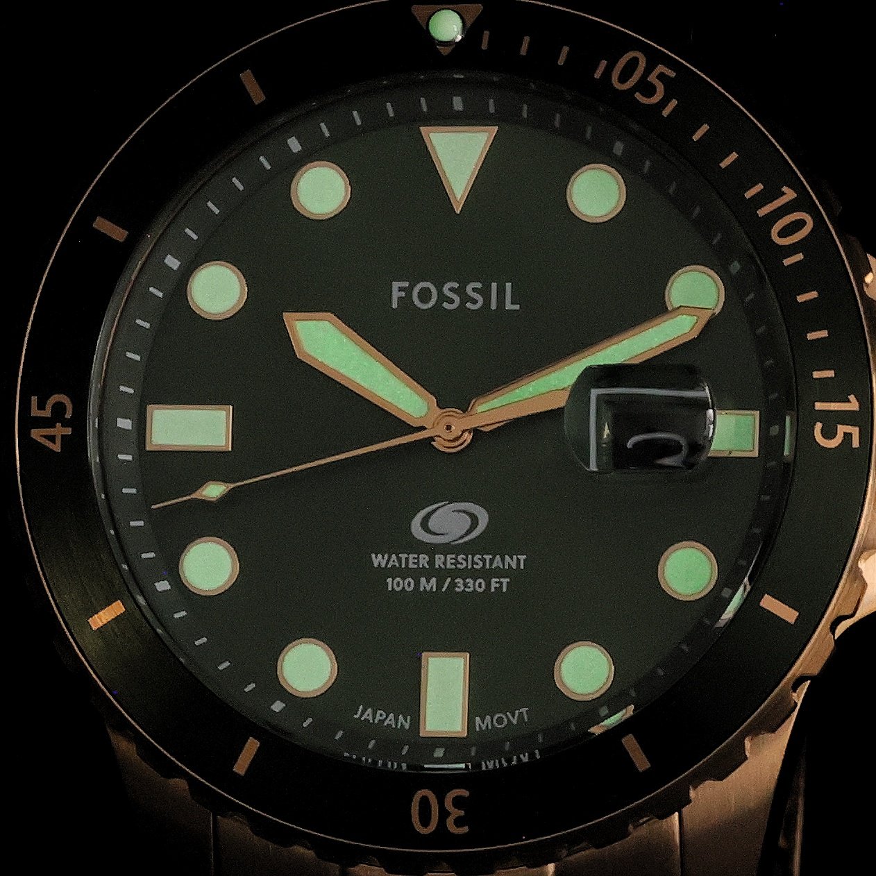 Fossil FS6030 BLUE Gold Stainless Steel 42mm Męskie klasyczny zegarek złoty - miniatura 5