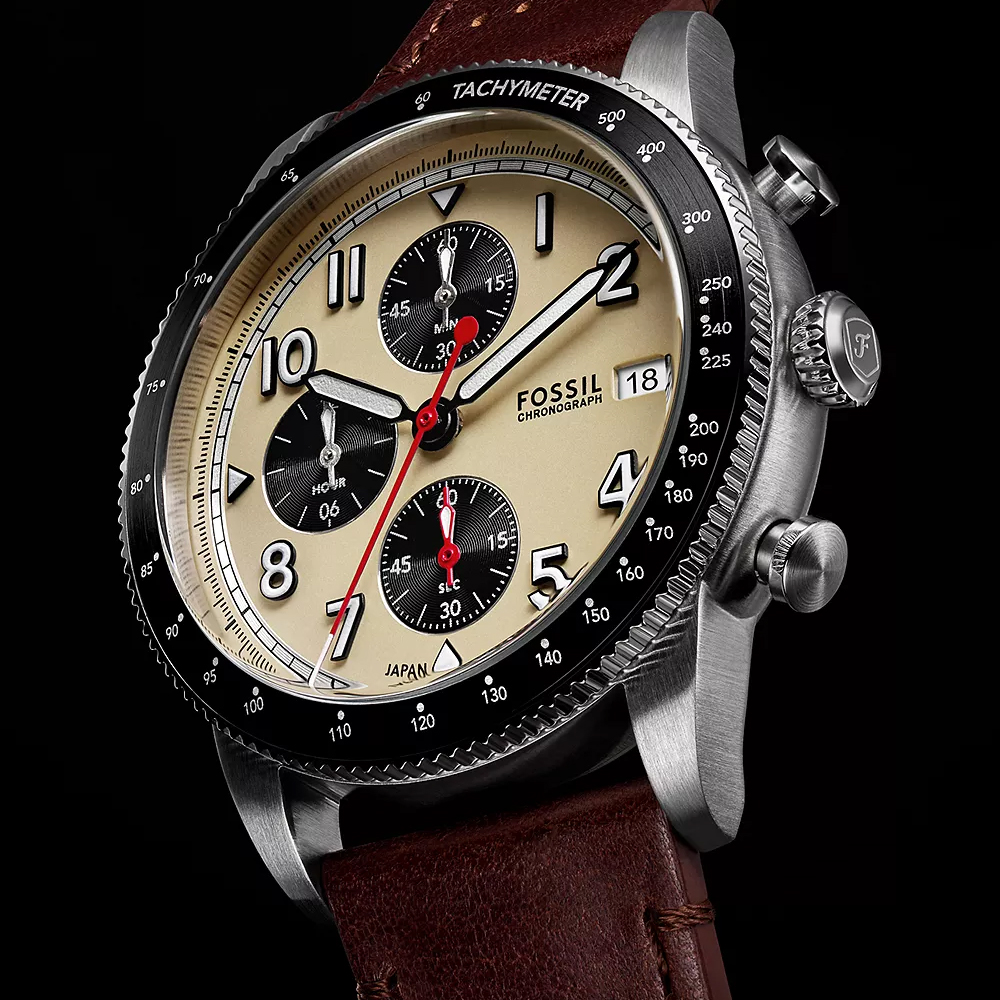 Fossil FS6042 zegarek srebrny sportowy Męskie pasek - miniatura 8