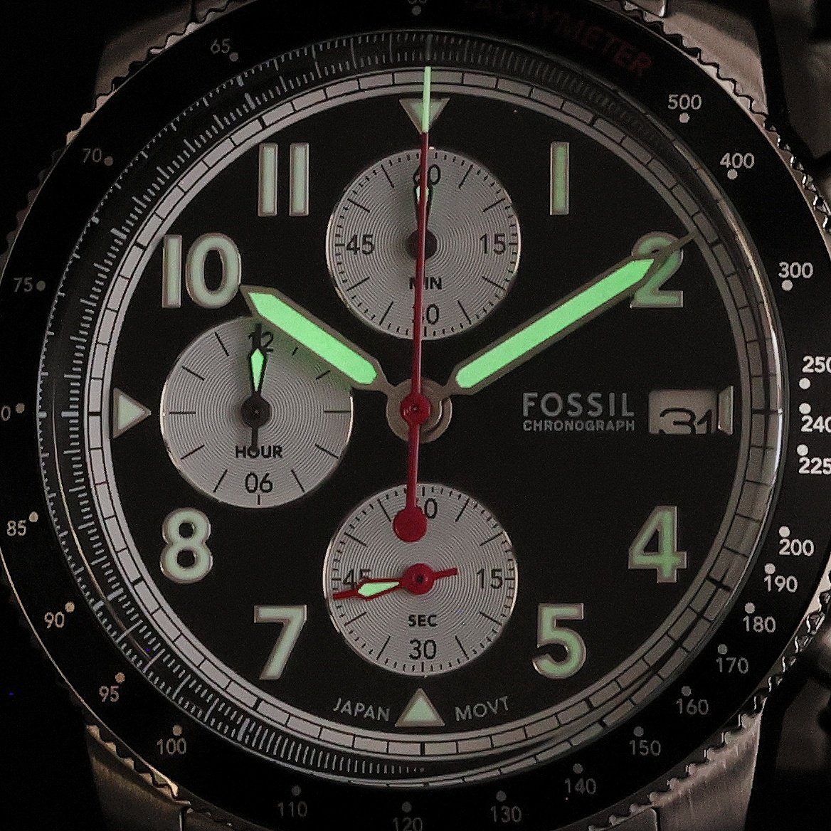 Fossil FS6045 SPORT TOURER Chronograph Stainless Steel 42mm Męskie sportowy zegarek srebrny - miniatura 5