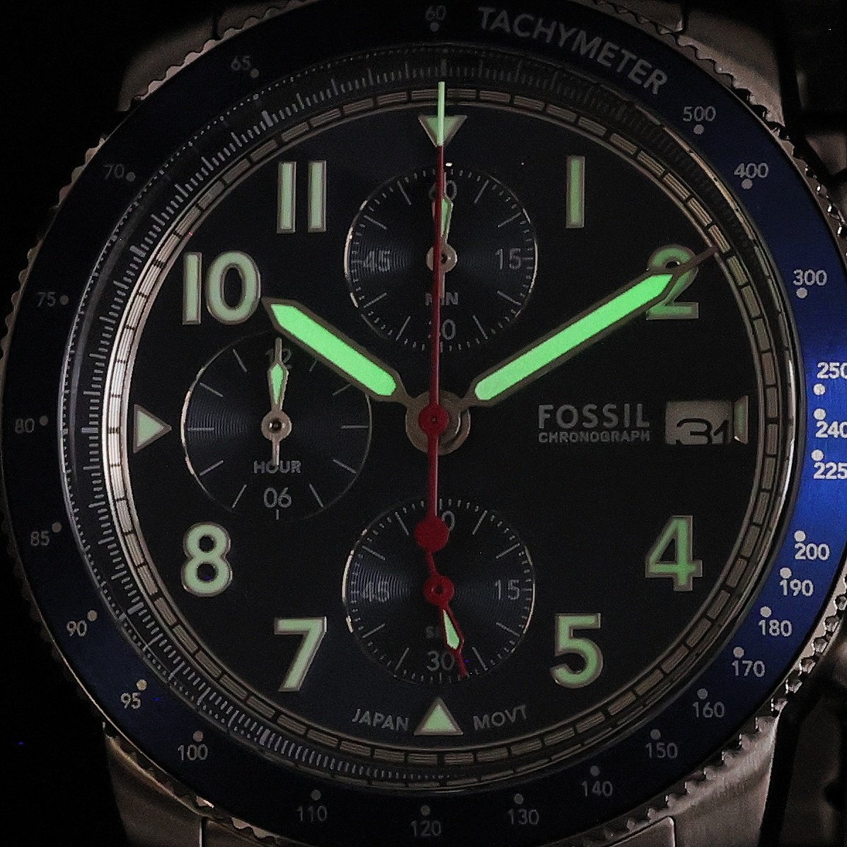 Fossil FS6047 SPORT TOURER Chronograph Stainless Steel 42mm Męskie sportowy zegarek srebrny - miniatura 5