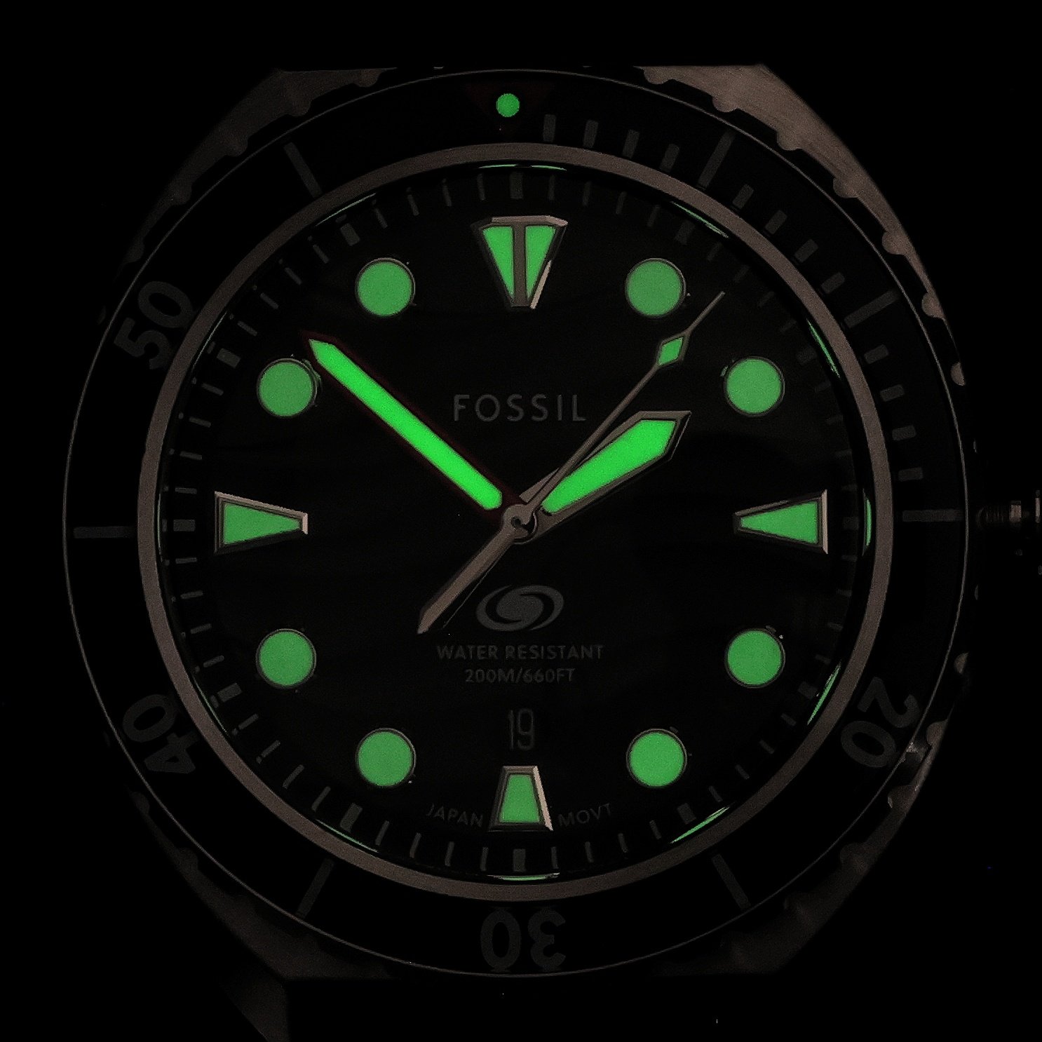 Fossil FS6062 BREAKER Black Silicone Strap 42mm Męskie fashion-modowy zegarek srebrny - miniatura 5