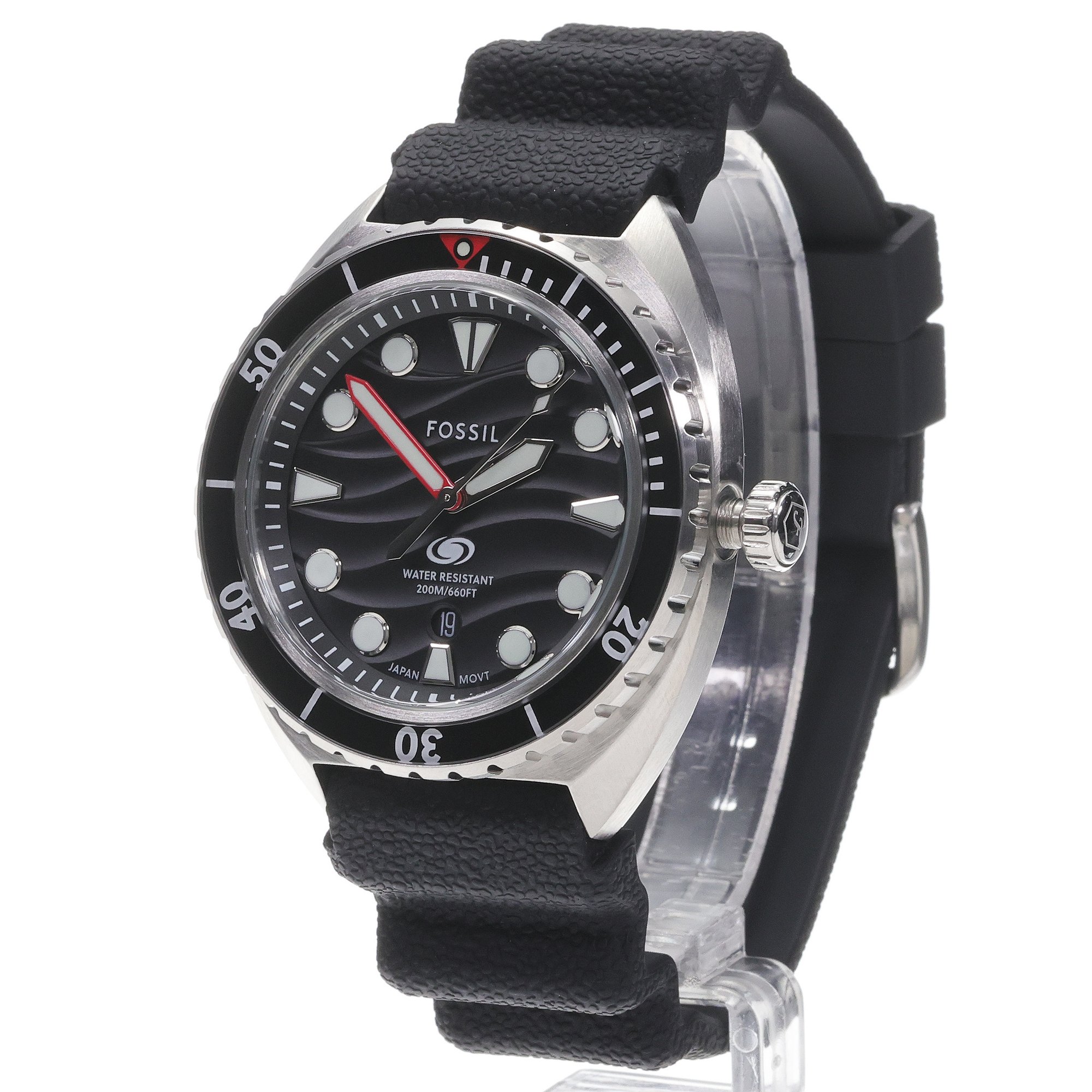 Fossil FS6062 Męskie BREAKER Black Silicone Strap 42mm zegarek męski fashion-modowy mineralne - miniatura 2